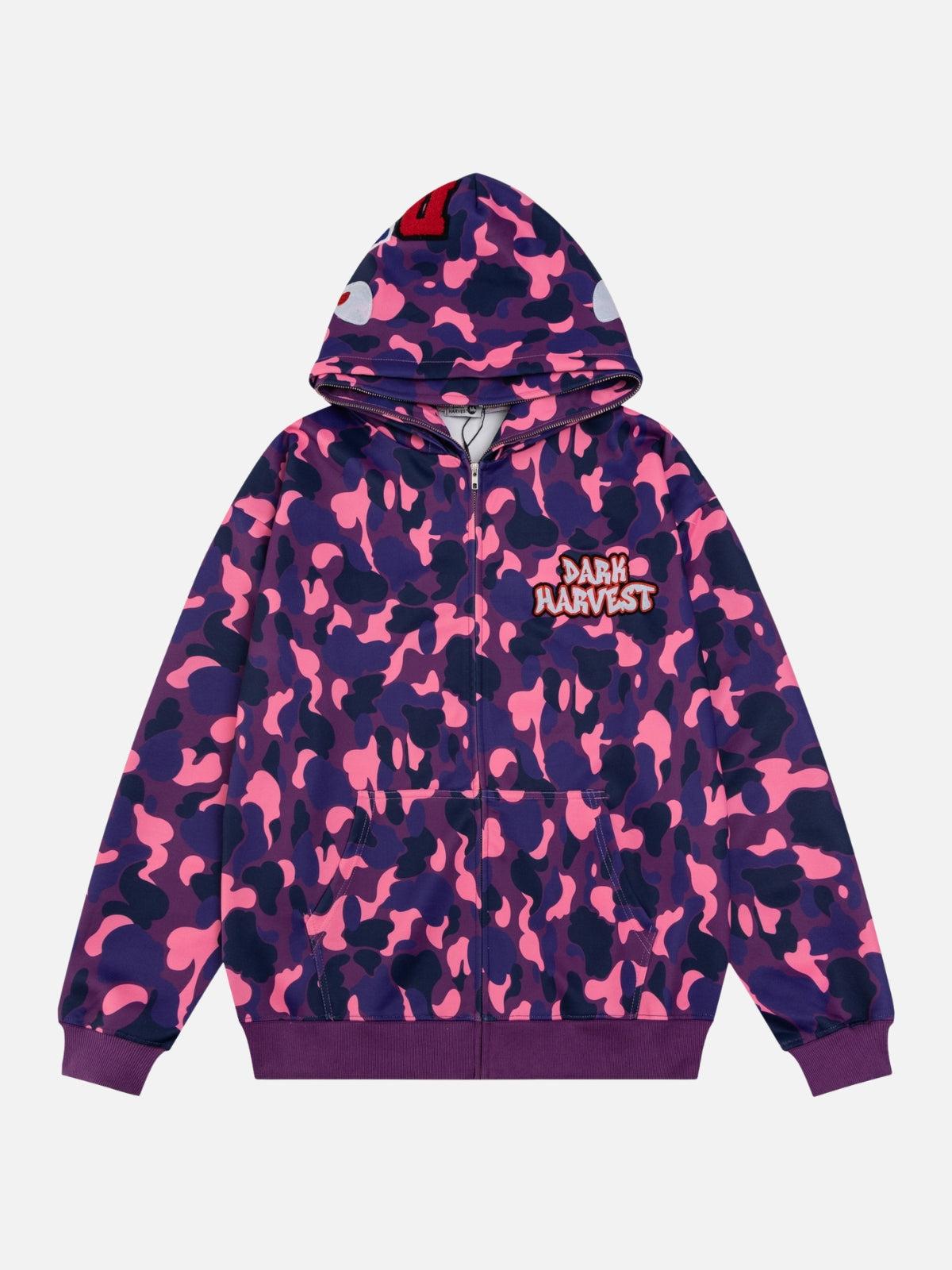 TALISHKO Camouflage Double Cap Design Hoodie