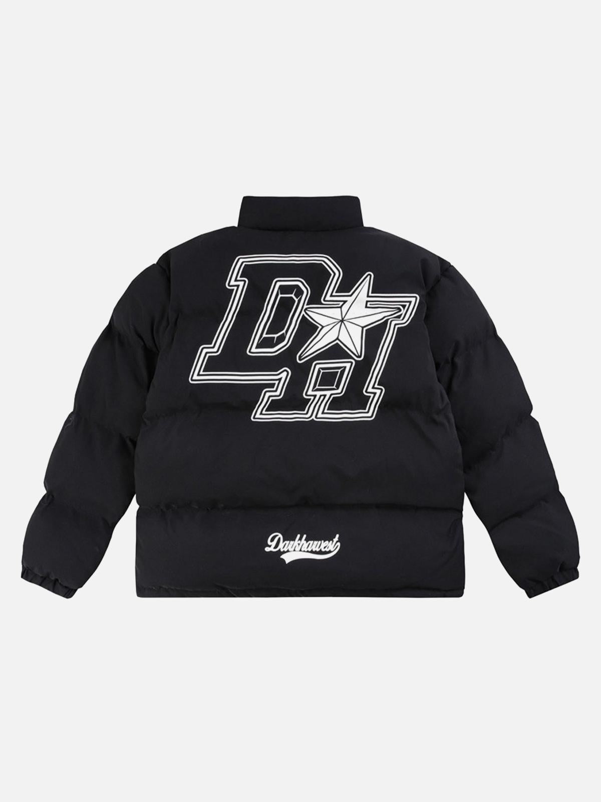 TALISHKO Retro Letter Print Down Jacket
