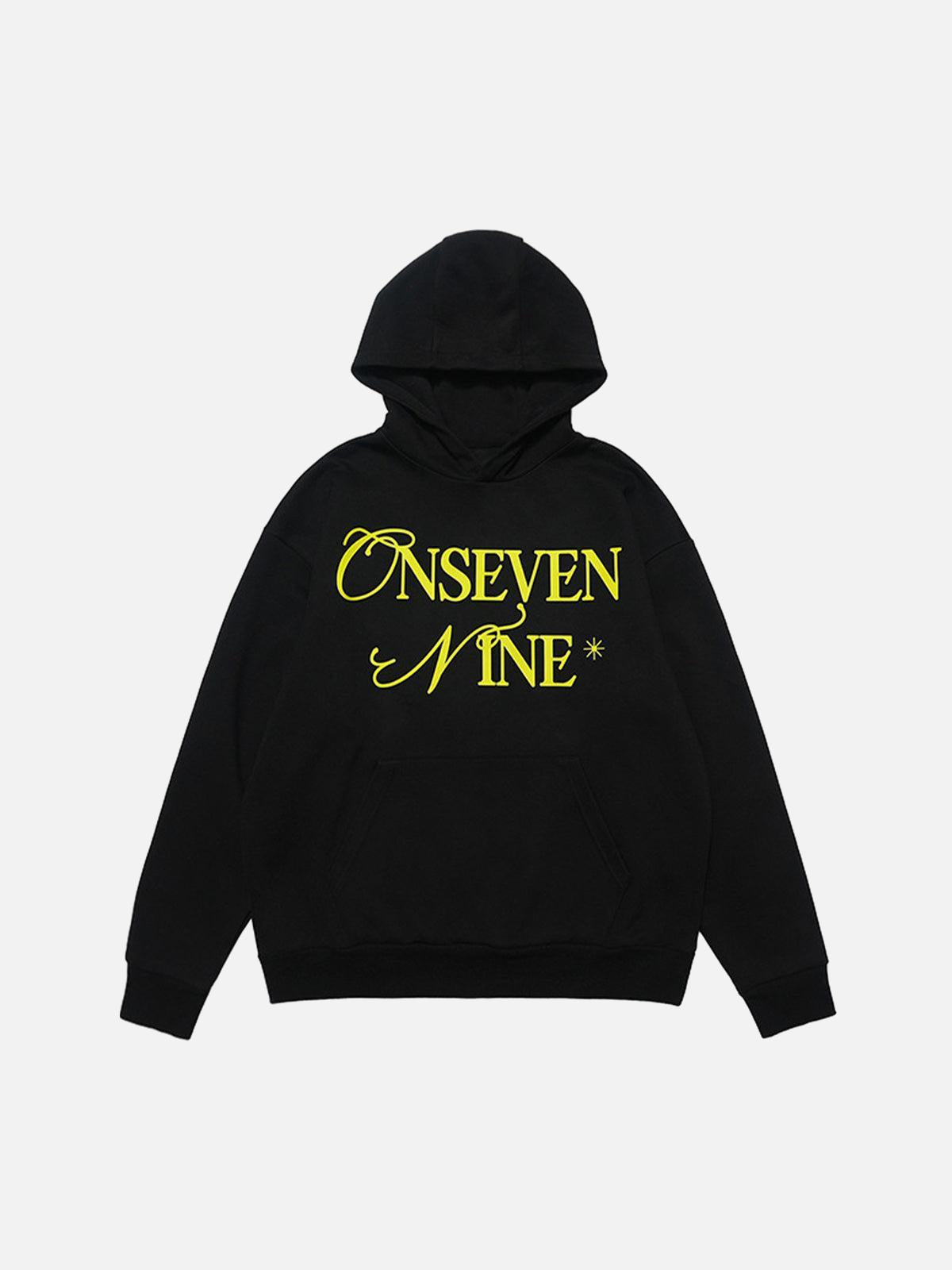 TALISHKO Basic Letter Print Fleece Hoodie