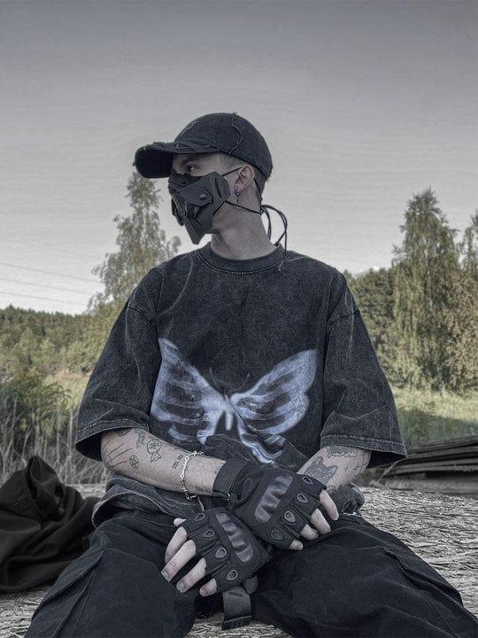 TALISHKO Bone Butterfly Washed Graphic Tee