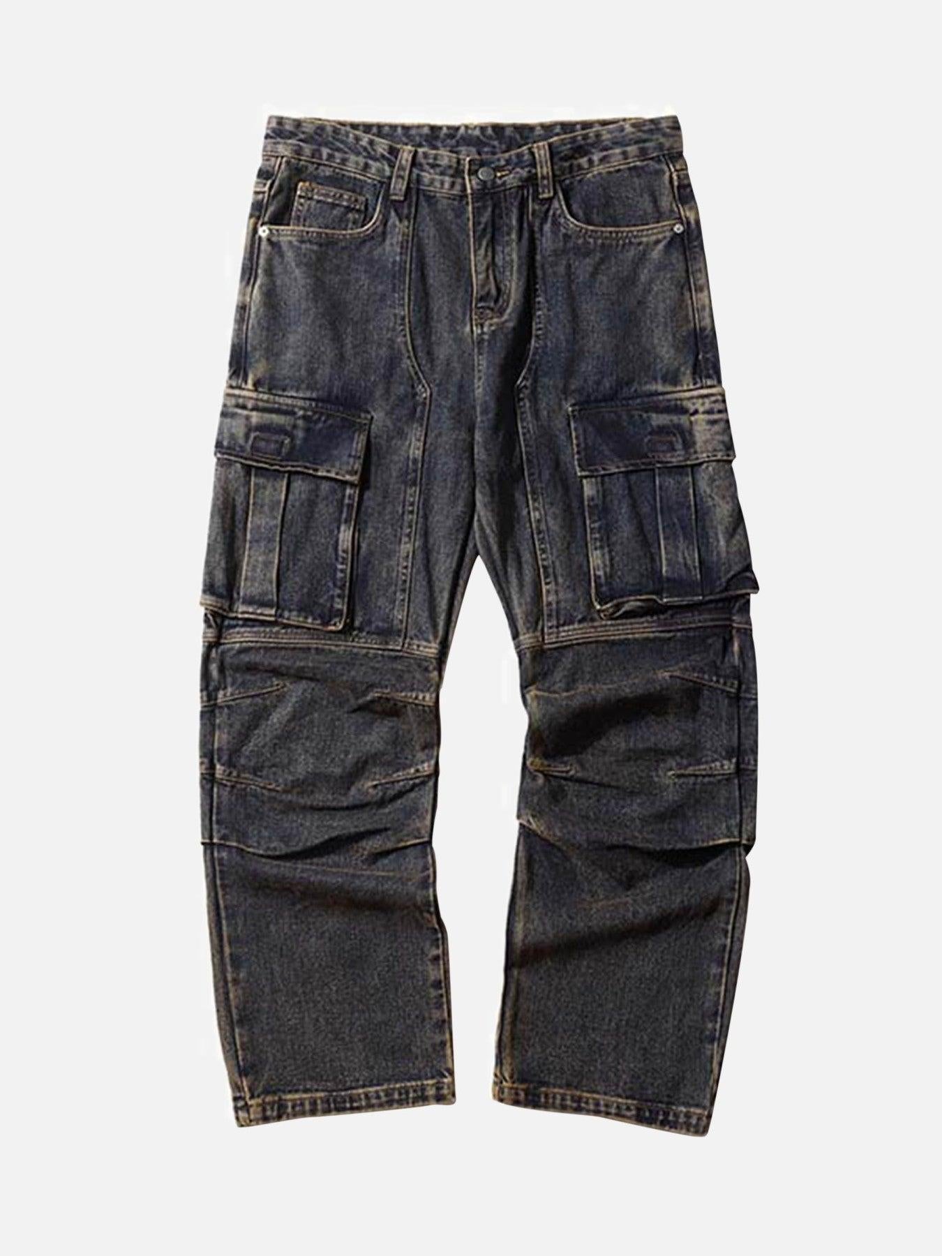 TALISHKO Washed And Distressed Multi-Pocket Jeans