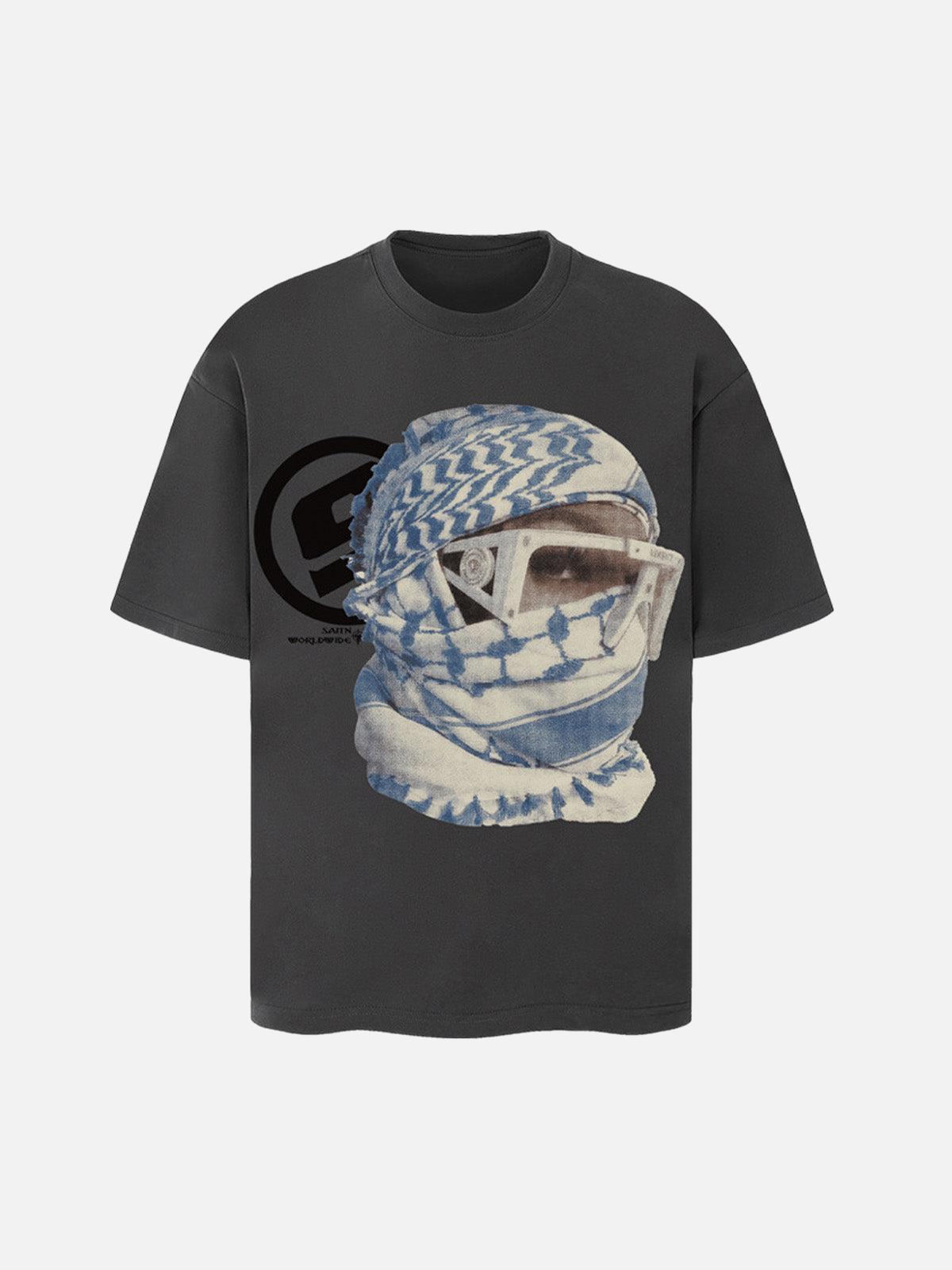TALISHKO Masked Portrait Graphic T-Shirt