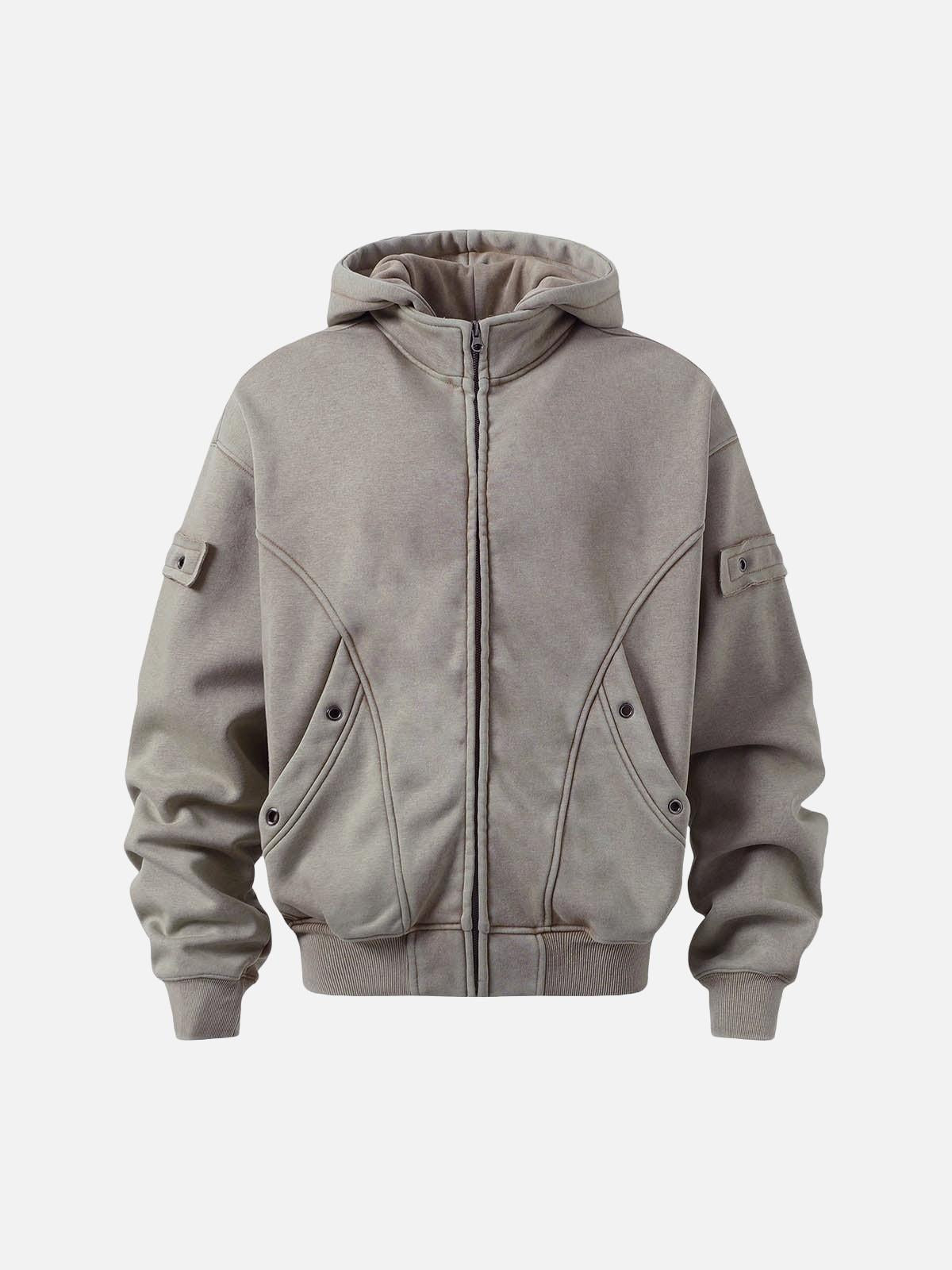 TALISHKO Wasteland Style Washed Zipper Up Sweatshirt