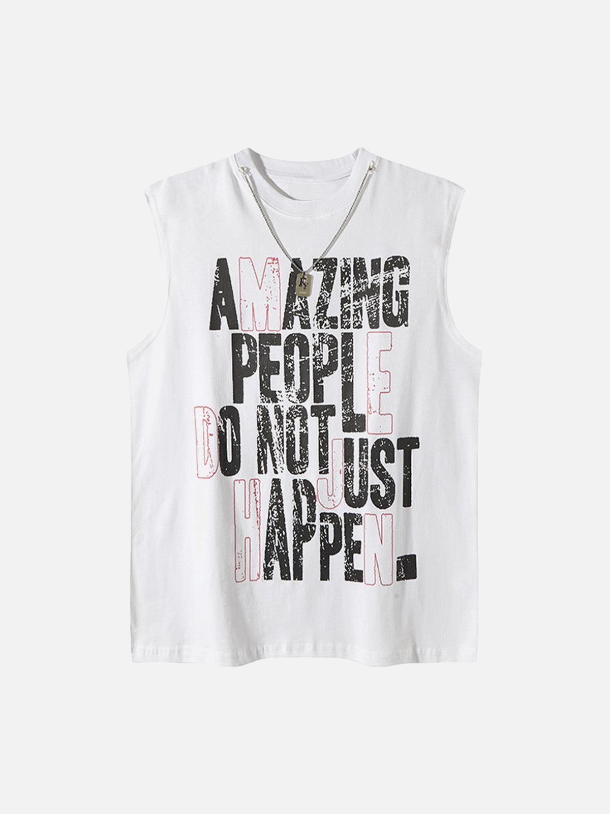 TALISHKO Graphic Lettering Chain Vest