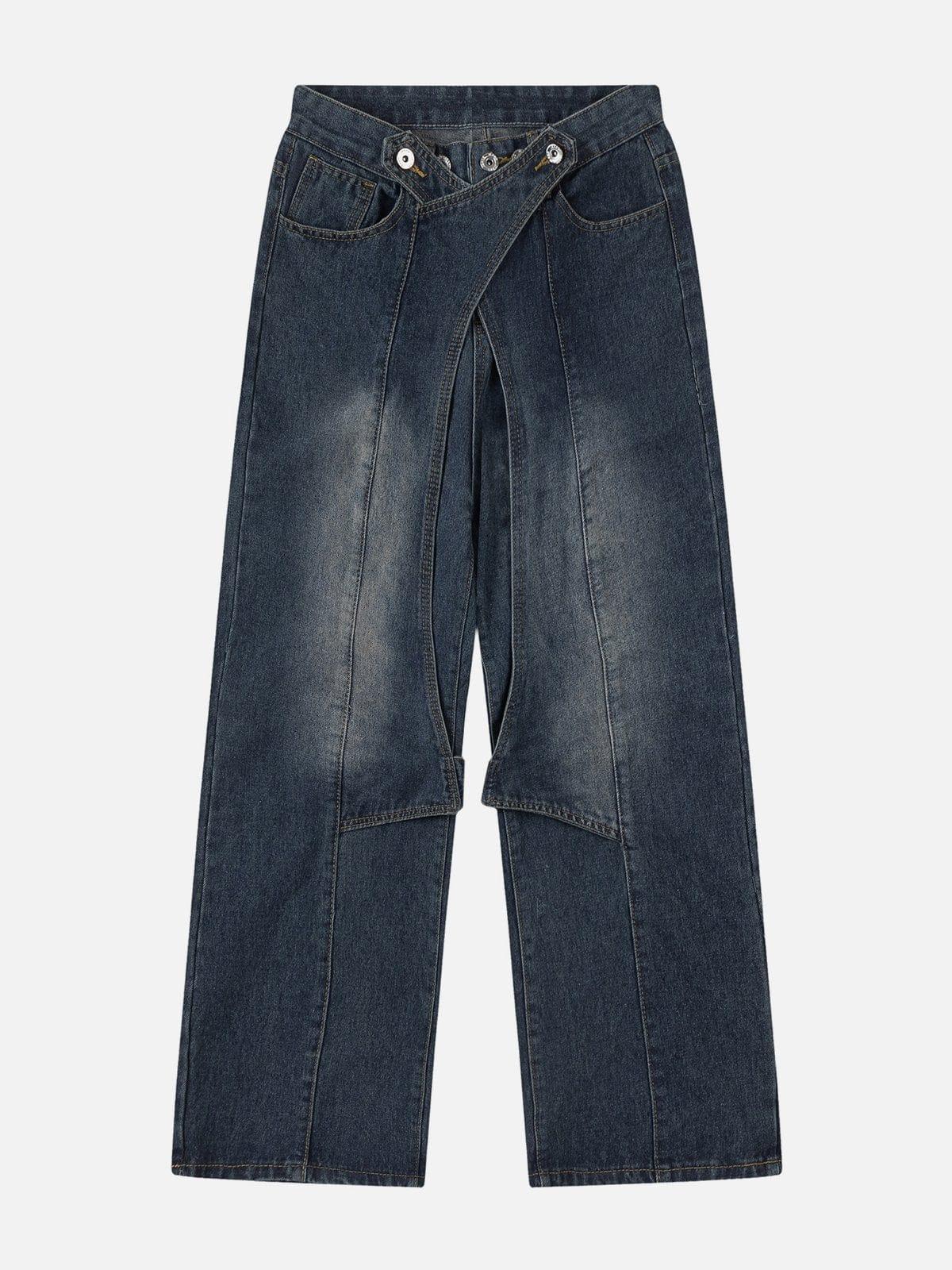 TALISHKO Irregular Waist Wide Leg Jeans