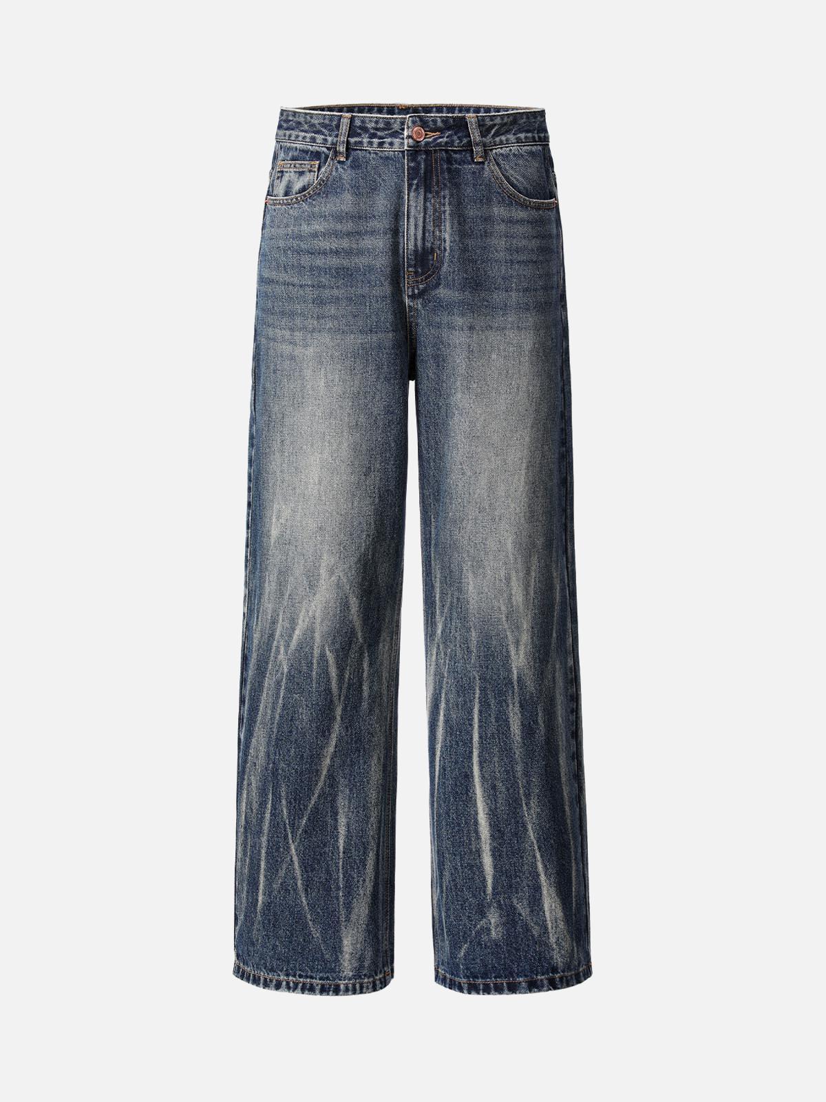 TALISHKO Tie Dyed Wrinkled Effect Straight Jeans