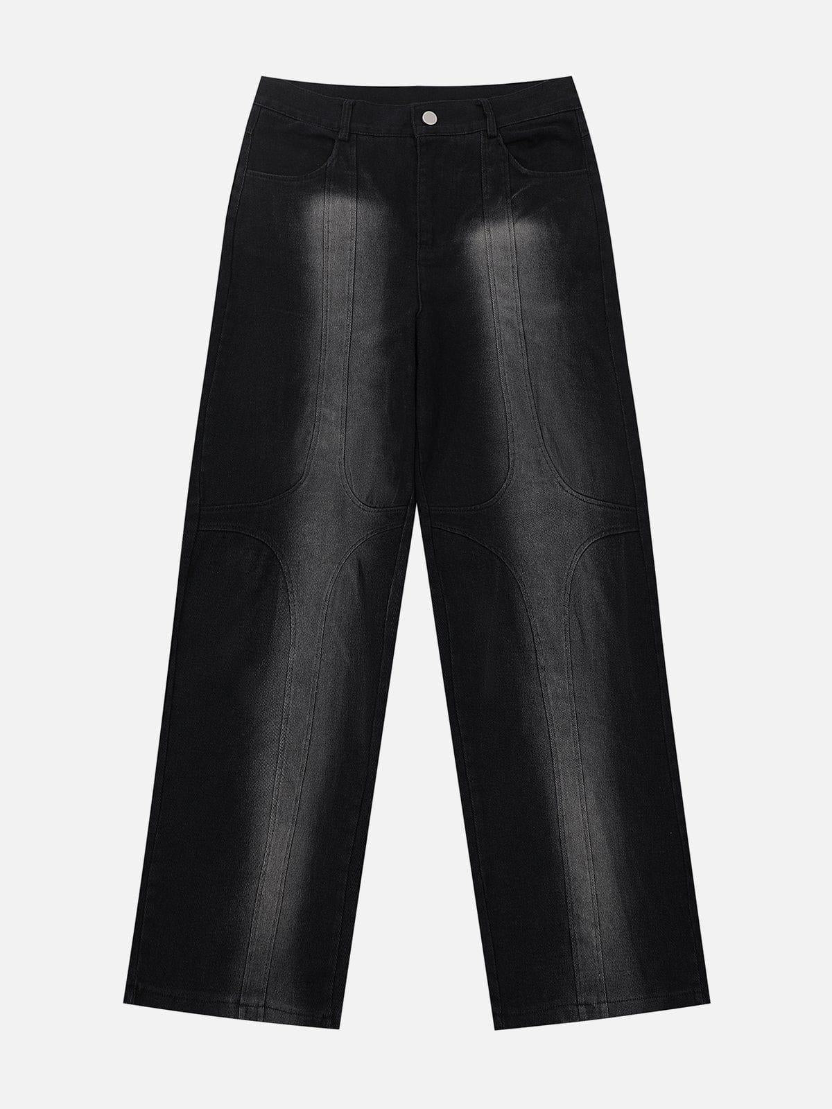TALISHKO Patchwork Washed Design Jeans