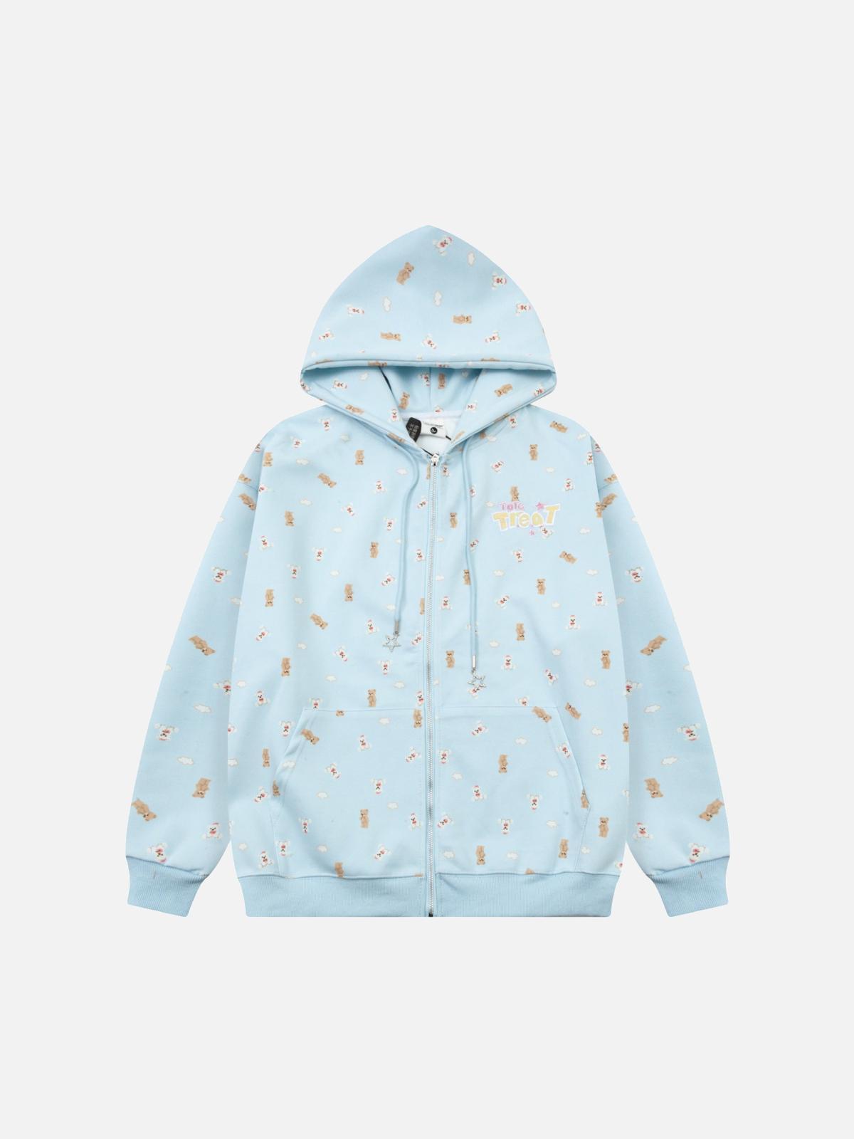 TALISHKO Print Adorable Little Bear Hoodie