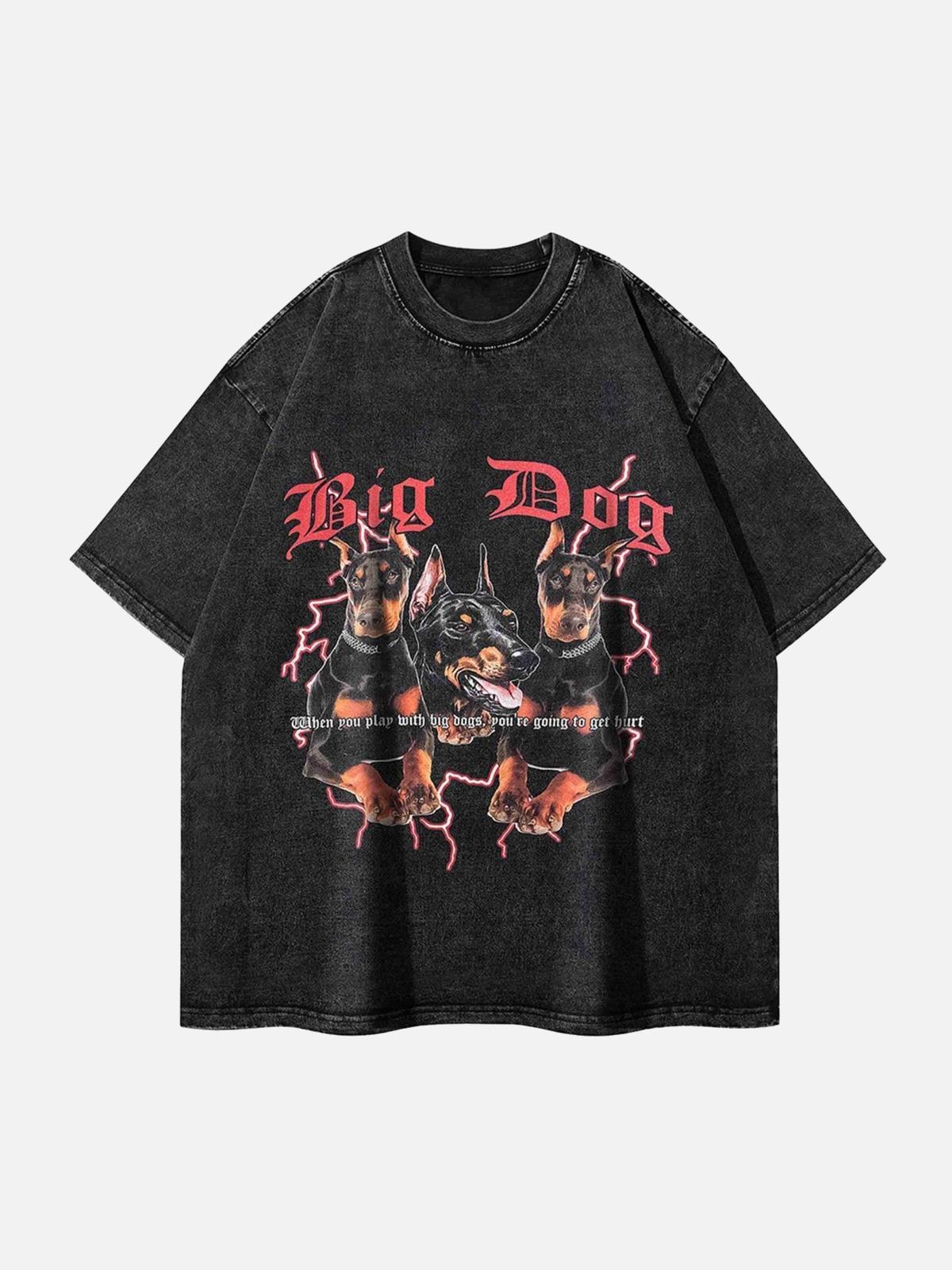 TALISHKO Doberman Pinscher Print Washed Out T-Shirt