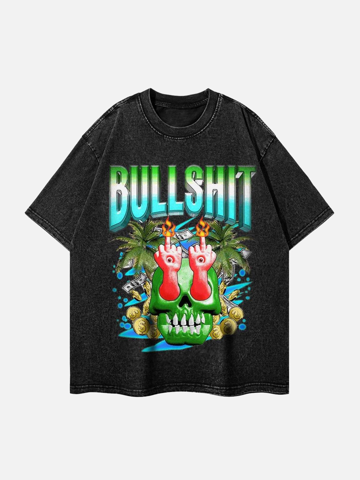 TALISHKO Retro Creative Letter Finger T-Shirt