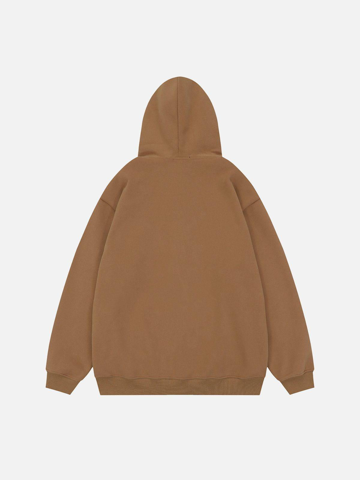 TALISHKO Star Print Fleece Zip Hoodie