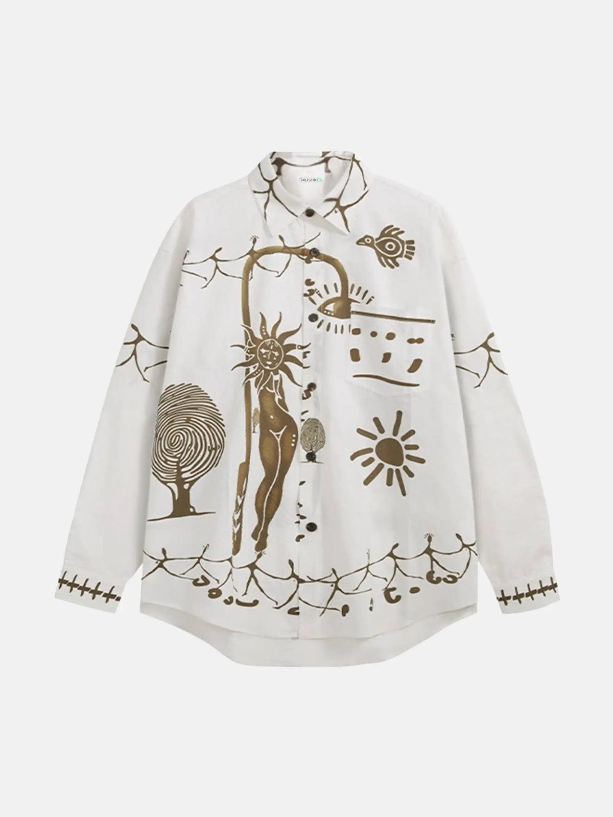 TALISHKO American Mayan Abstract Mural Shirt