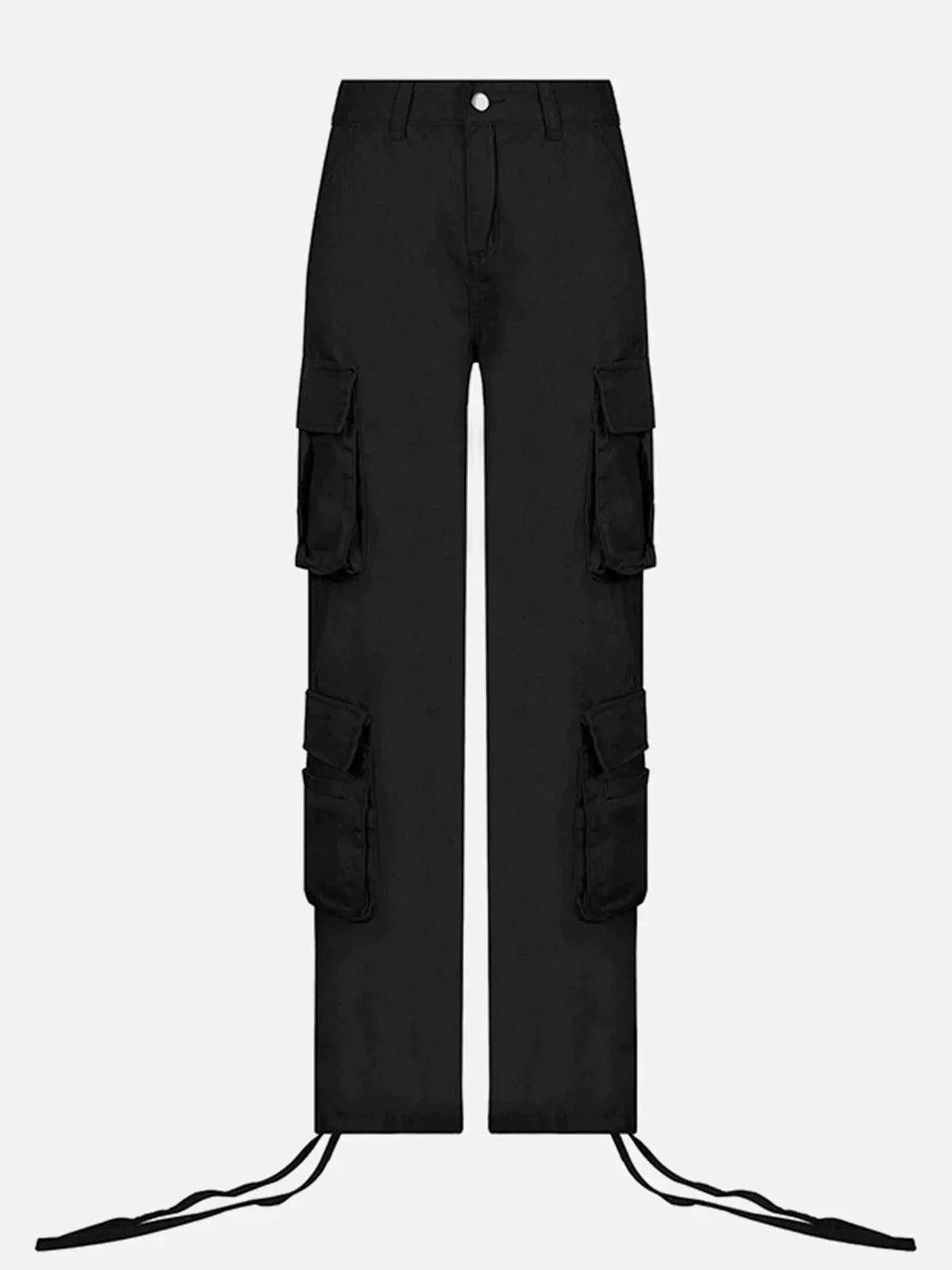TALISHKO Long Ribbon Low Waist Cargo Pants