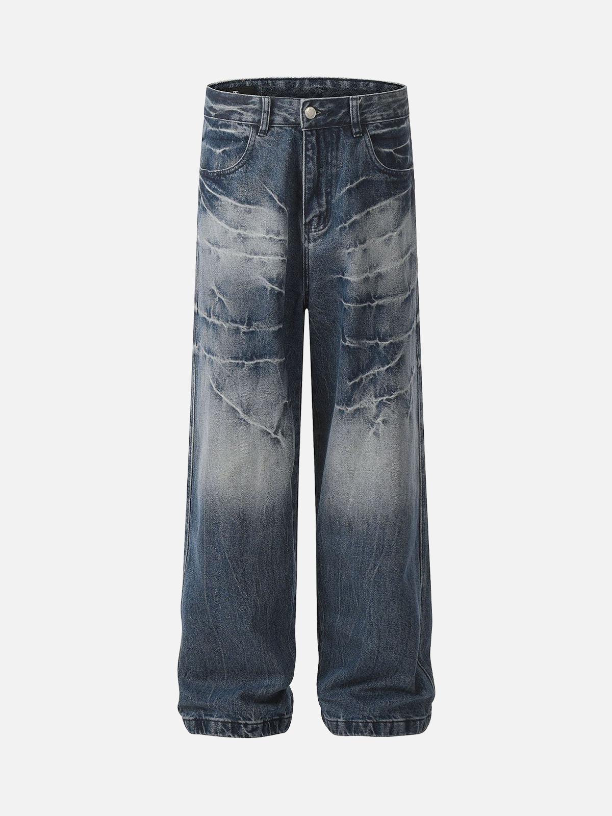 TALISHKO Retro Neutral Washed Straight Jeans
