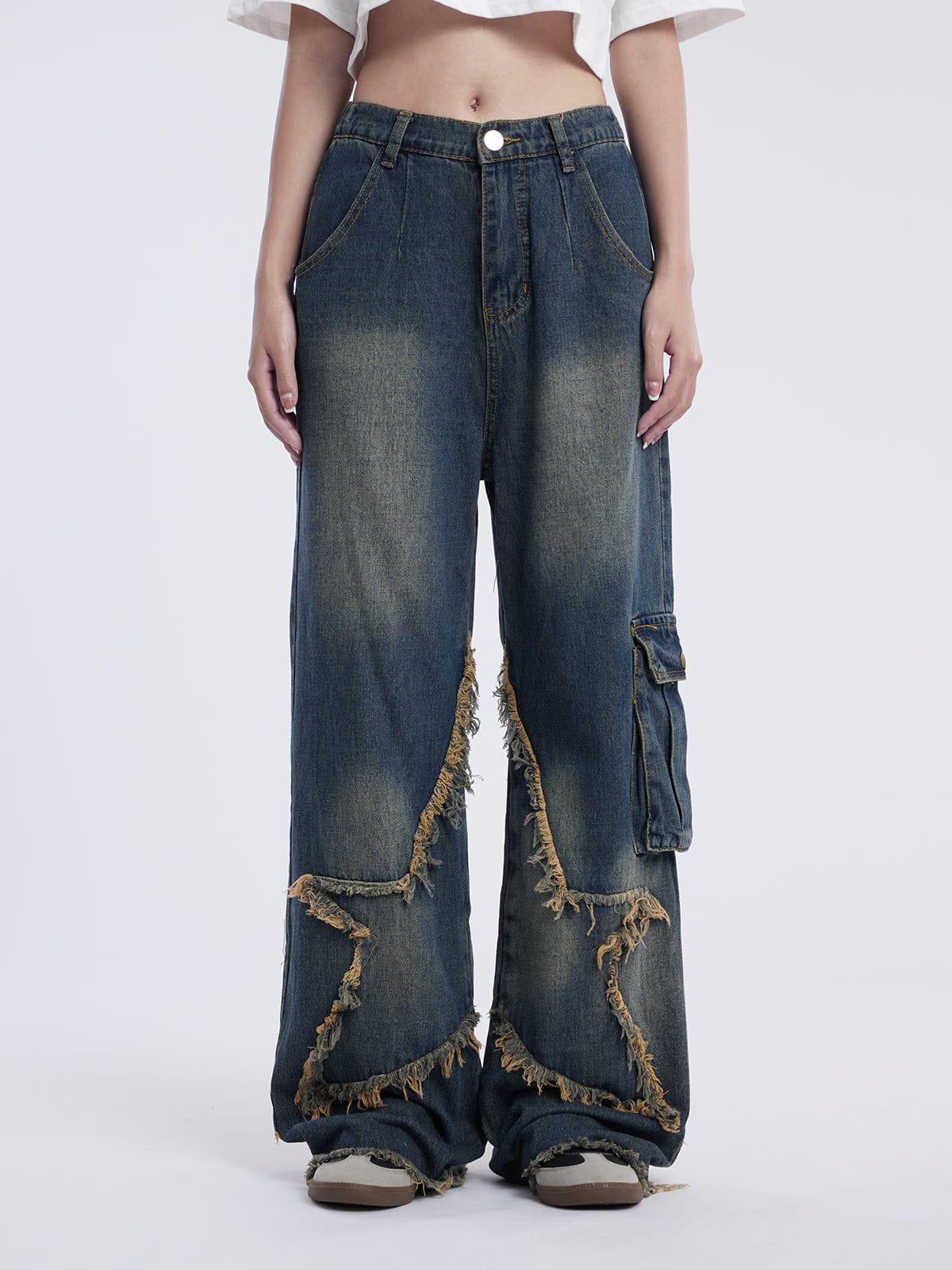 TALISHKO Basic Star Fringe Loose Jeans