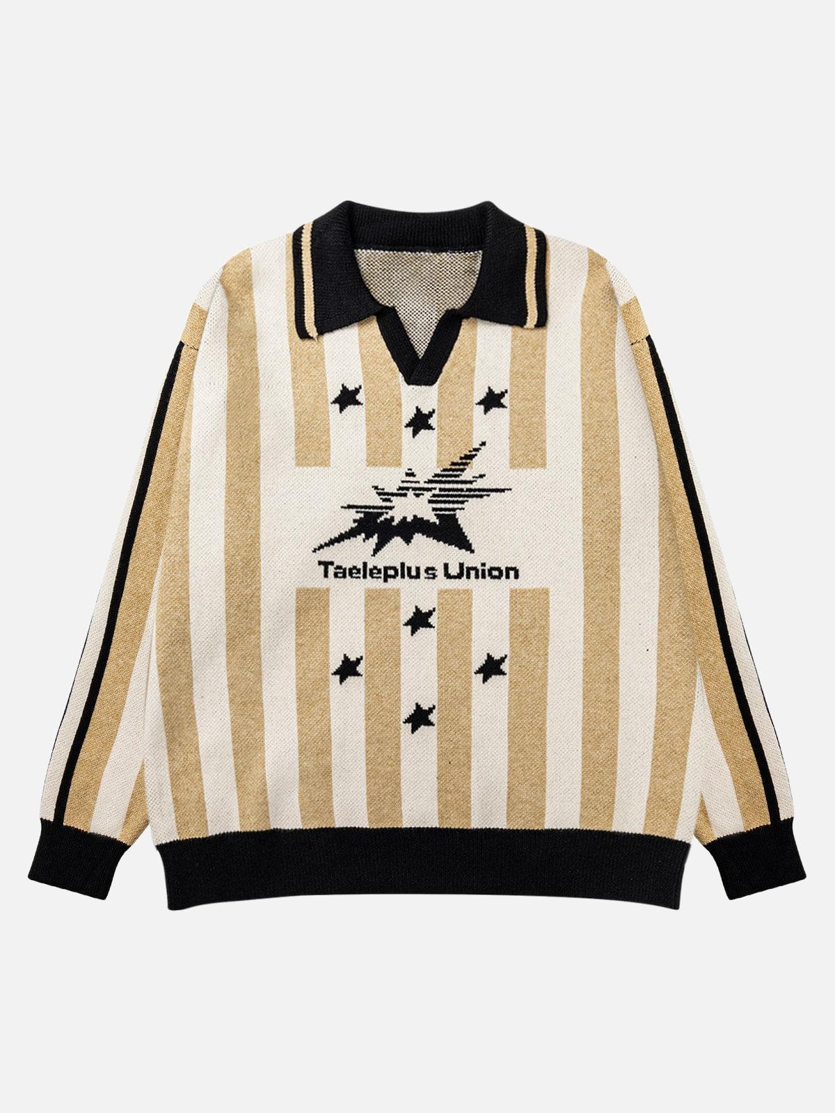 TALISHKO Star Rugby Striped Sweater