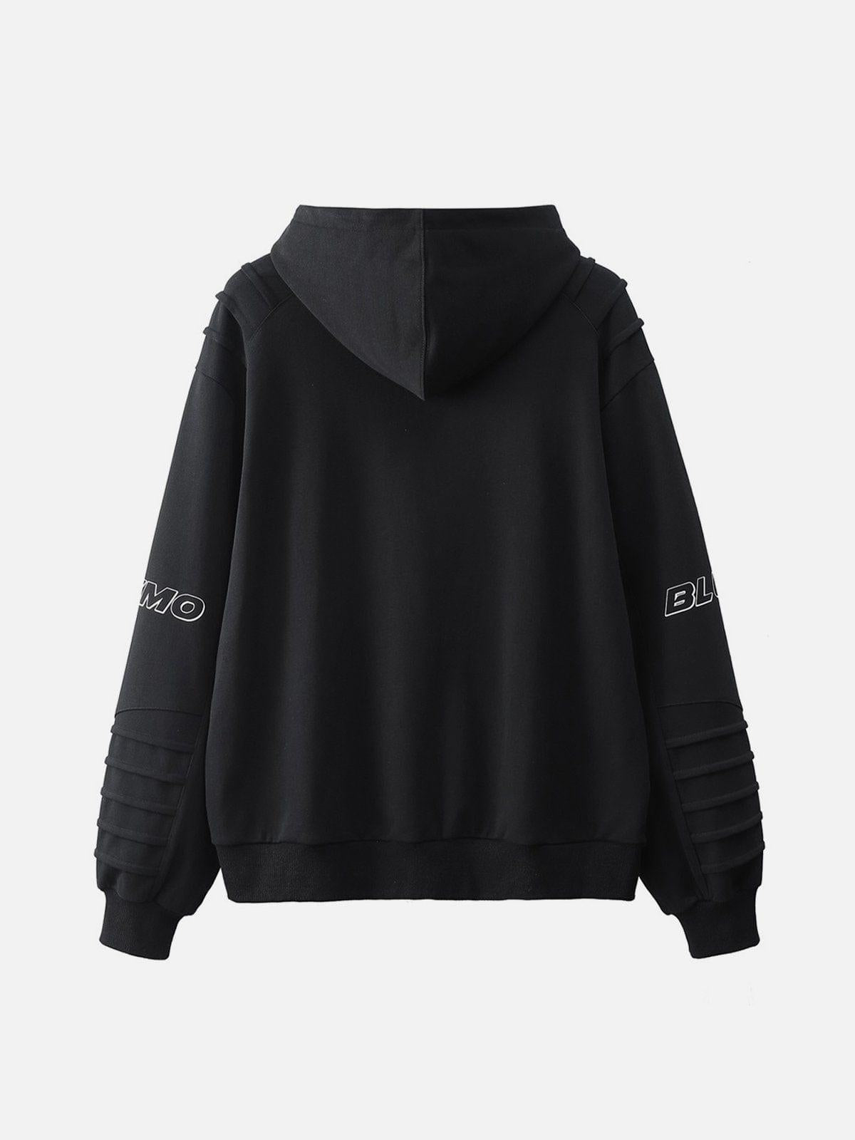 TALISHKO Pleated Material Splicing Hoodie