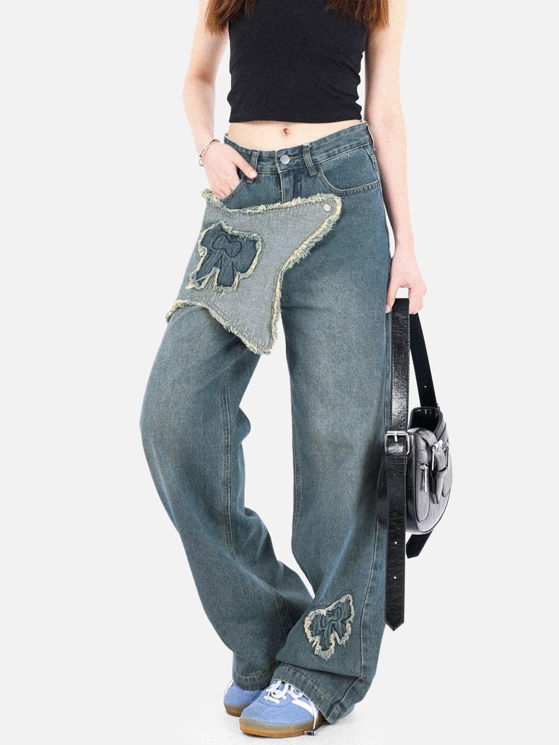 TALISHKO Fringe Bow Jeans
