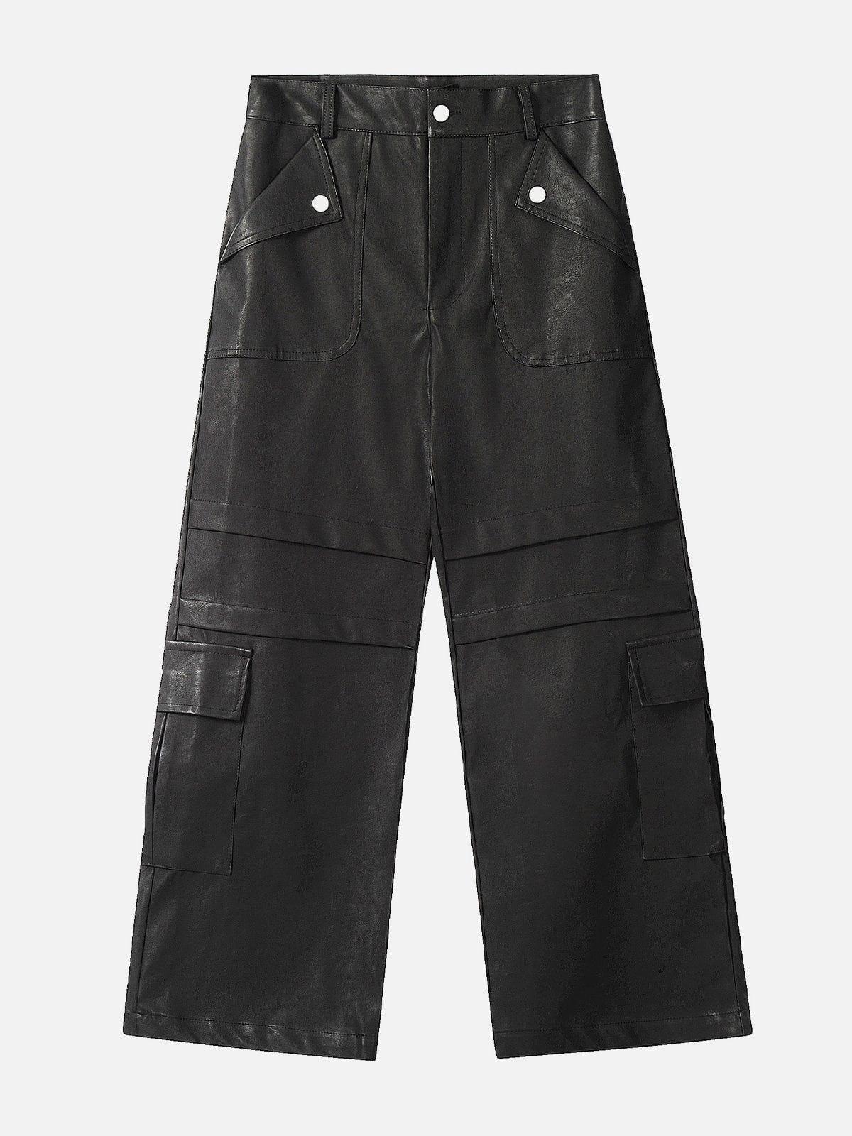 TALISHKO Faux Leather Cargo Pants