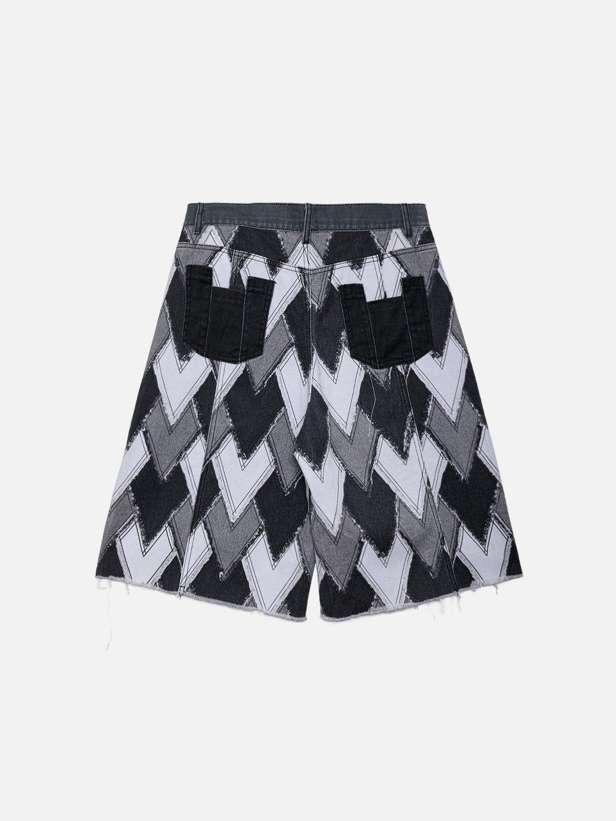 TALISHKO Heart Patchwork Jorts