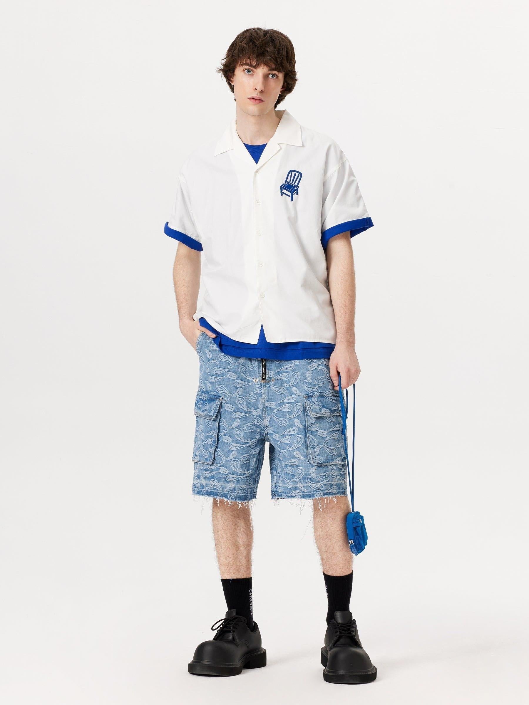 TALISHKO Bandana Jacquard Washed Jorts
