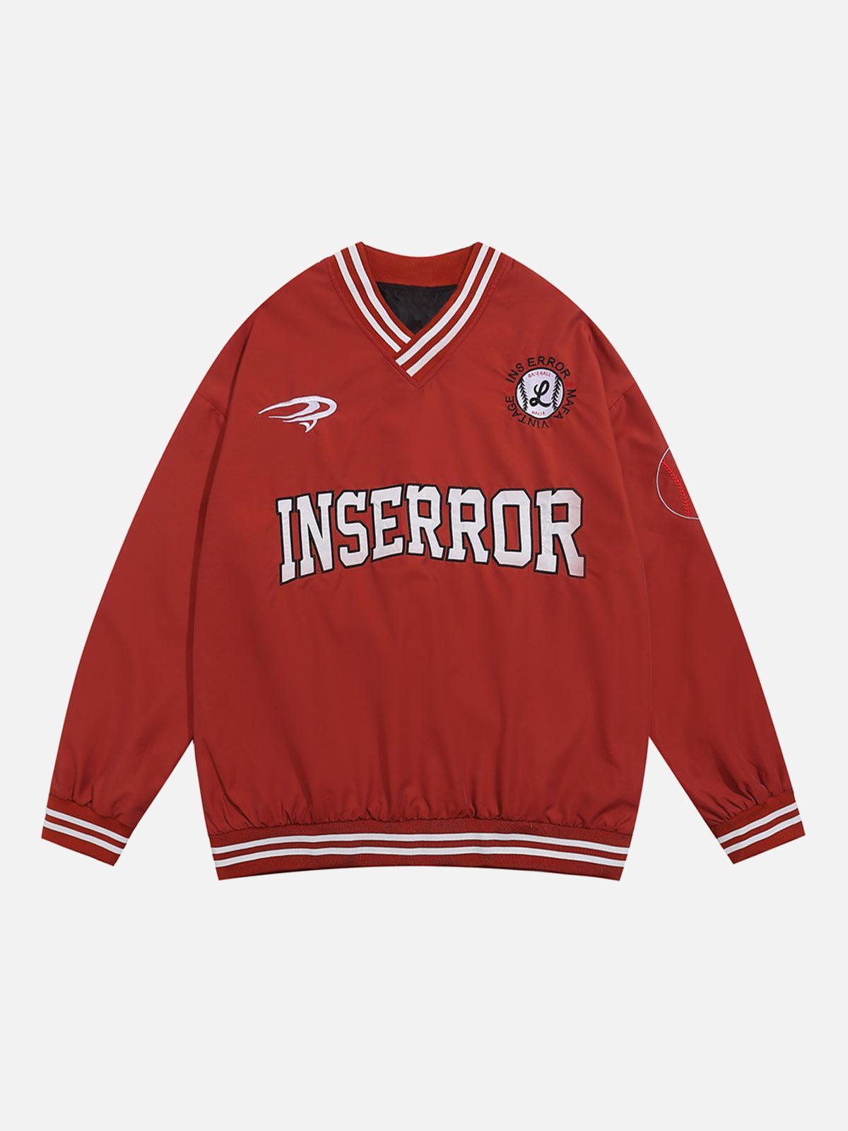 TALISHKO Street V-Neck Baseball-Inspired Sweatshirt