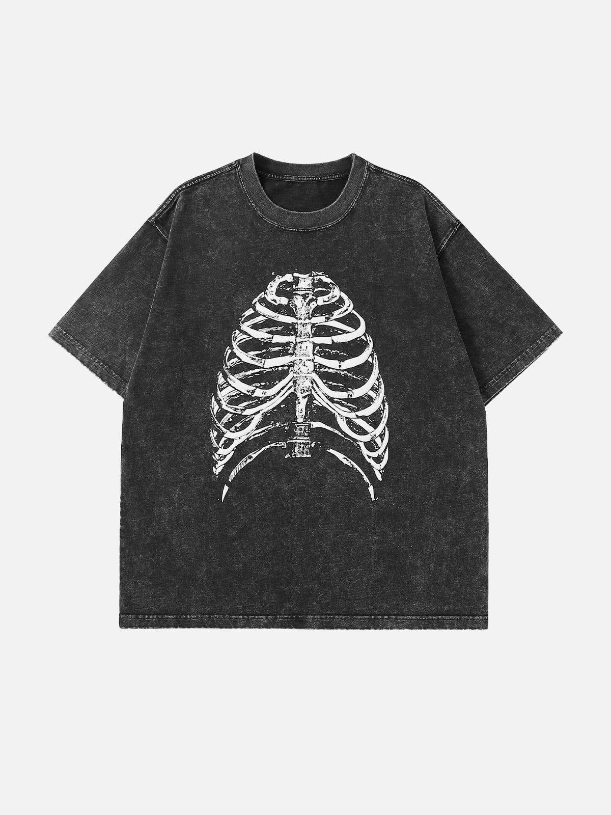 TALISHKO Washed Body Skeleton Print Tee