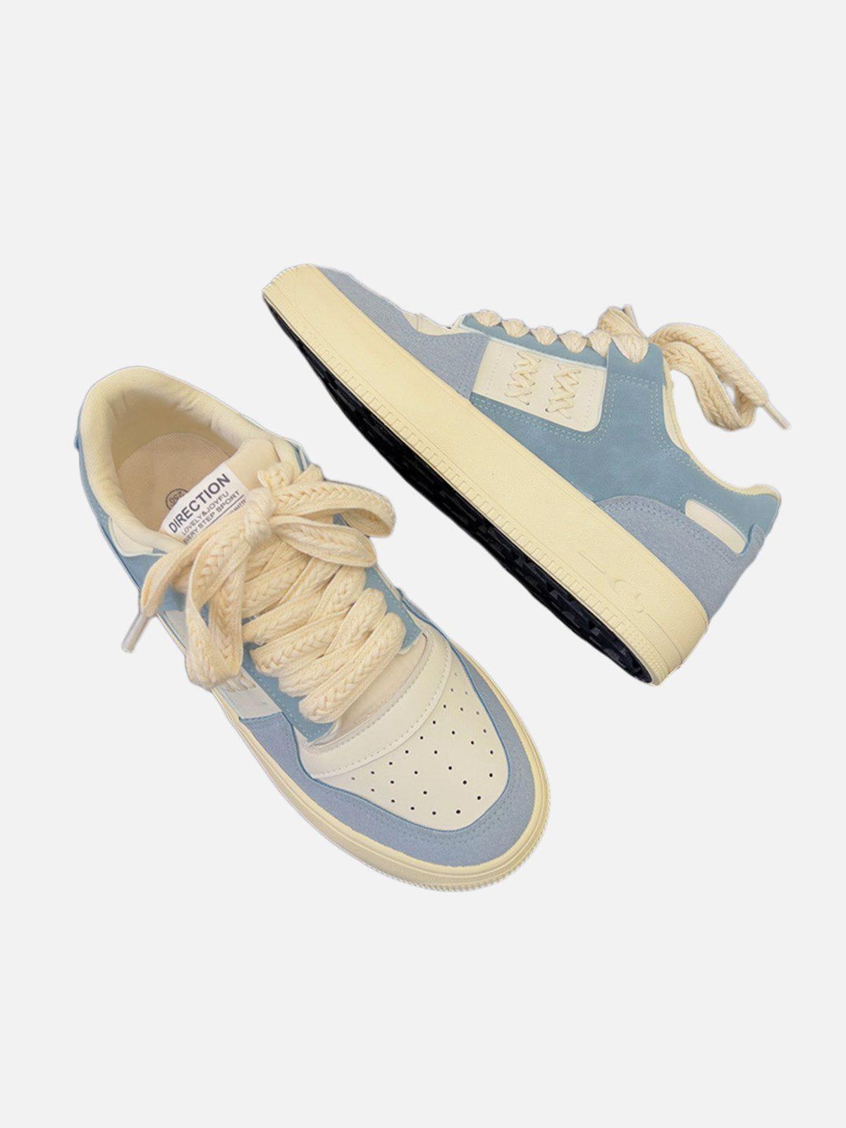 TALISHKO Colorblock Rope Trim Skate Shoes