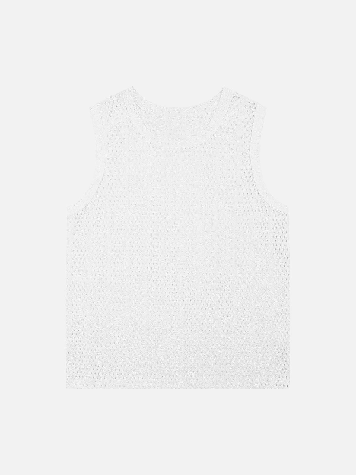 TALISHKO Knitted Hollow Mesh Vest