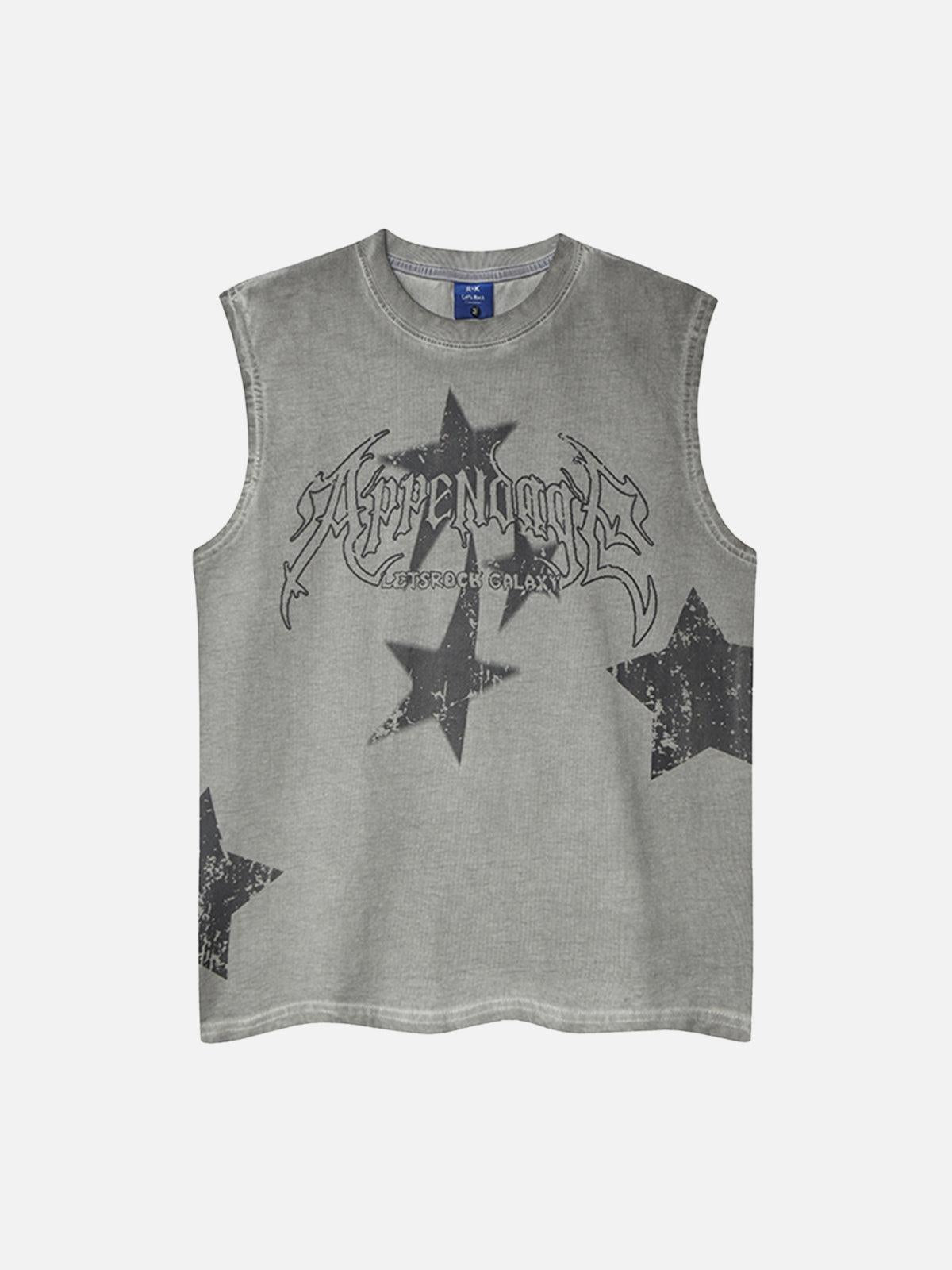 TALISHKO Washed Star Print Vest