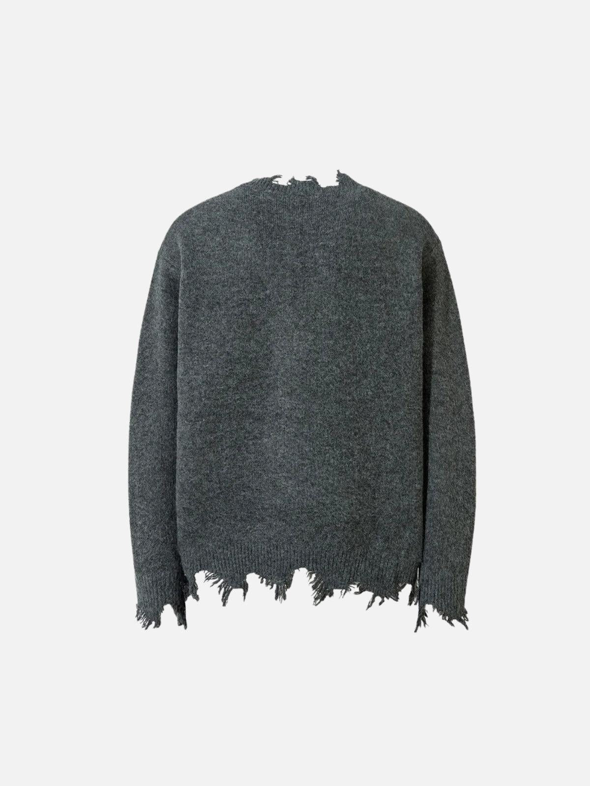 TALISHKO Raw Edge Half-Zip Knitted Sweater