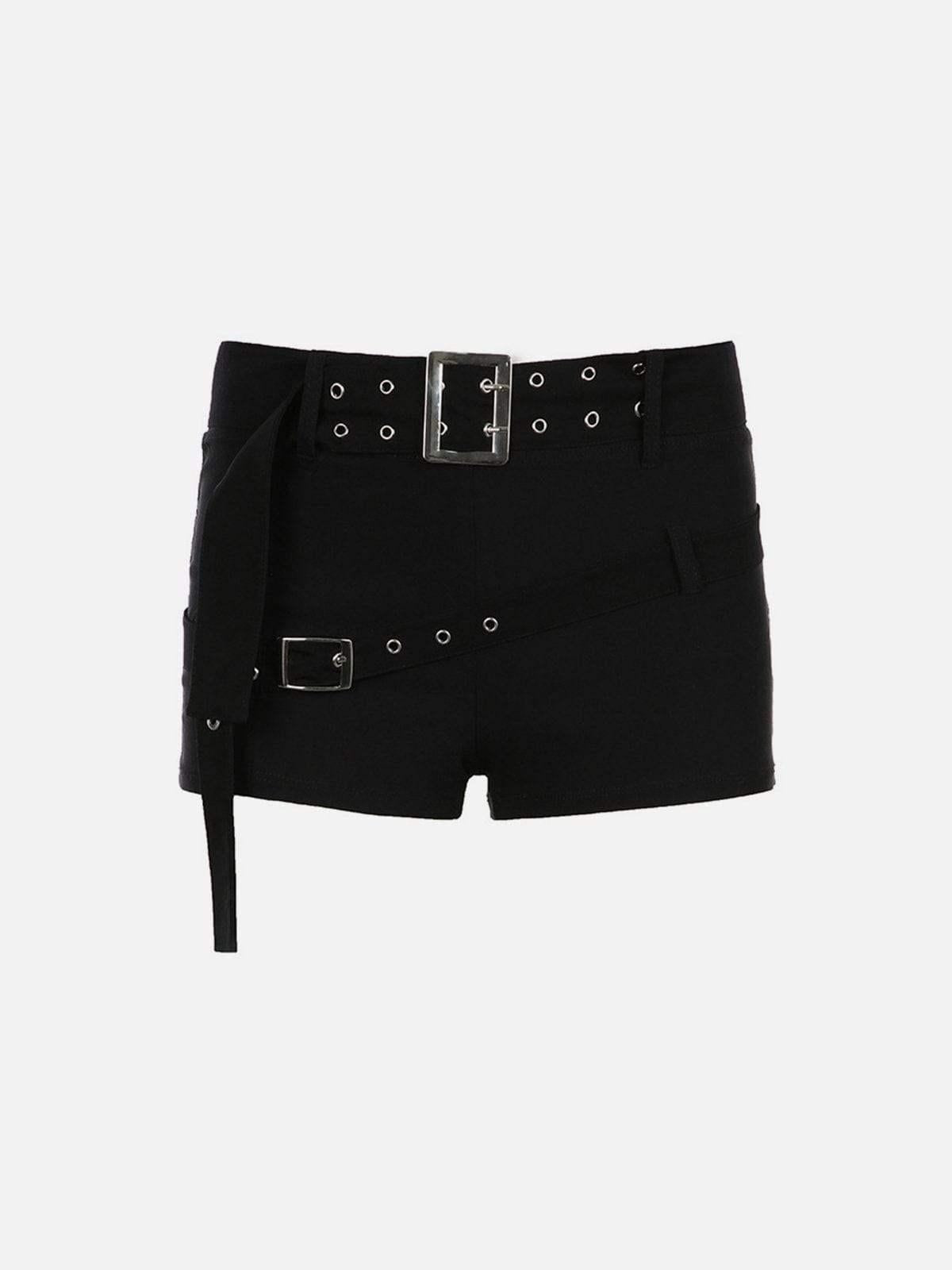 TALISHKO Eyelet Solid Color Shorts