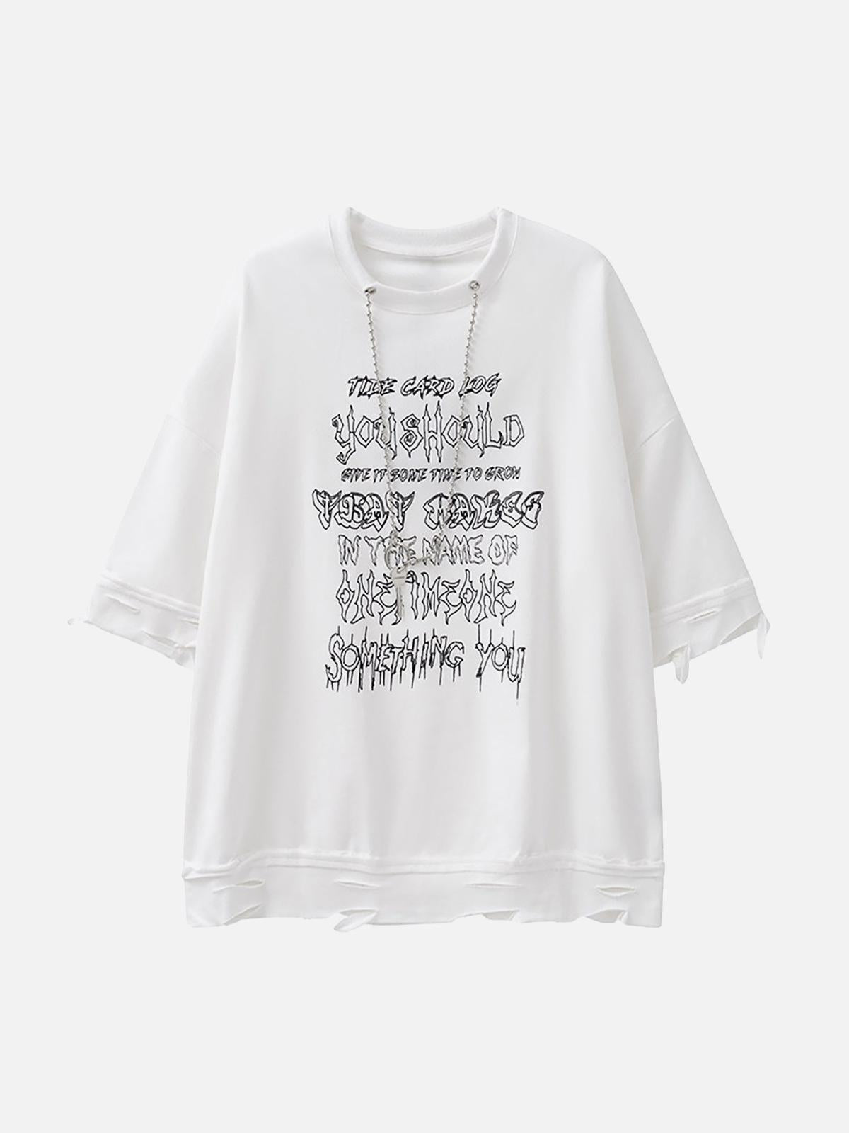 TALISHKO Chain Decorated Oversized T-Shirt