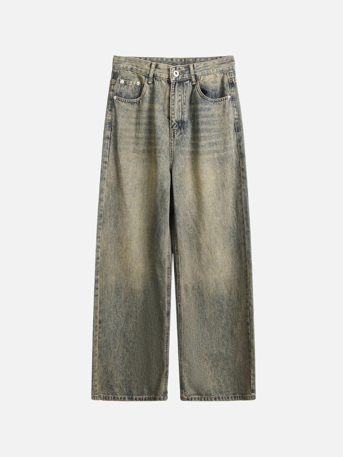 TALISHKO Plaid Pocket Washed Jeans