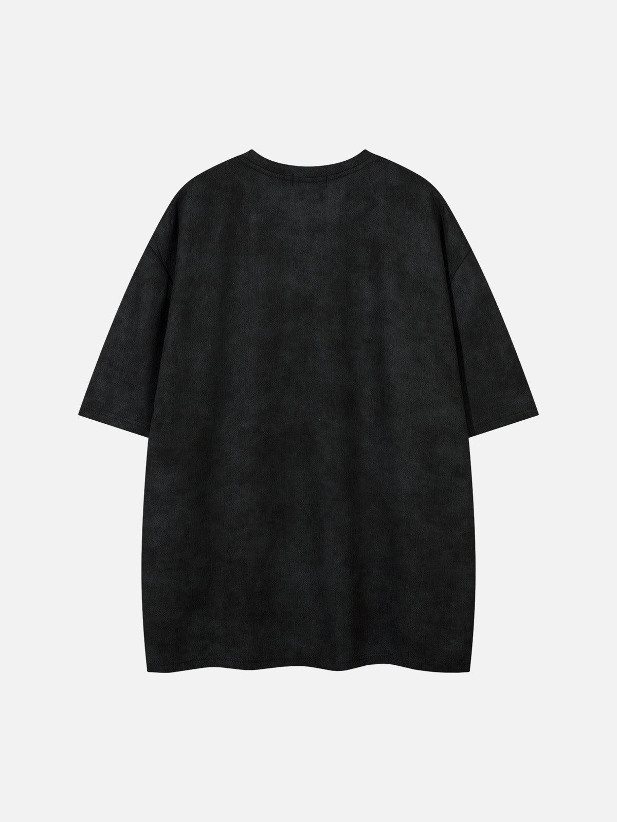 TALISHKO Oversized Graphic Suede Print T-Shirt