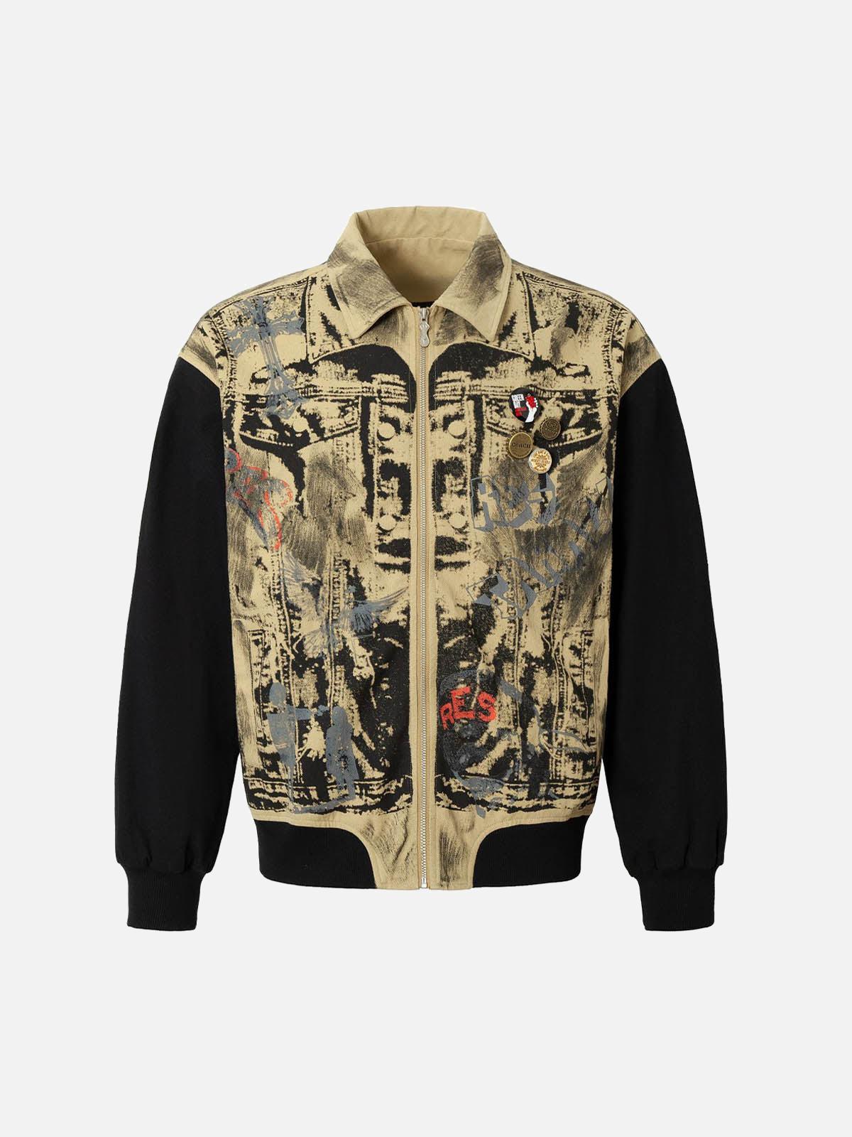 TALISHKO Wasteland Patchwork Graffiti Badge Detroit Jacket