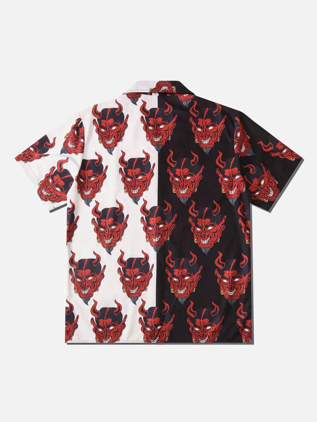 TALISHKO Patchwork Devil Short Sleeve Shirt