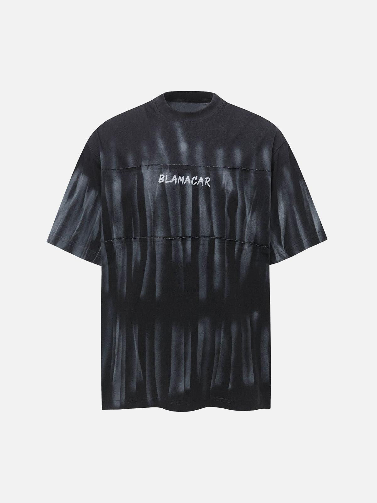 TALISHKO Oversized Tie-Dye Embroidered Letter T-Shirt
