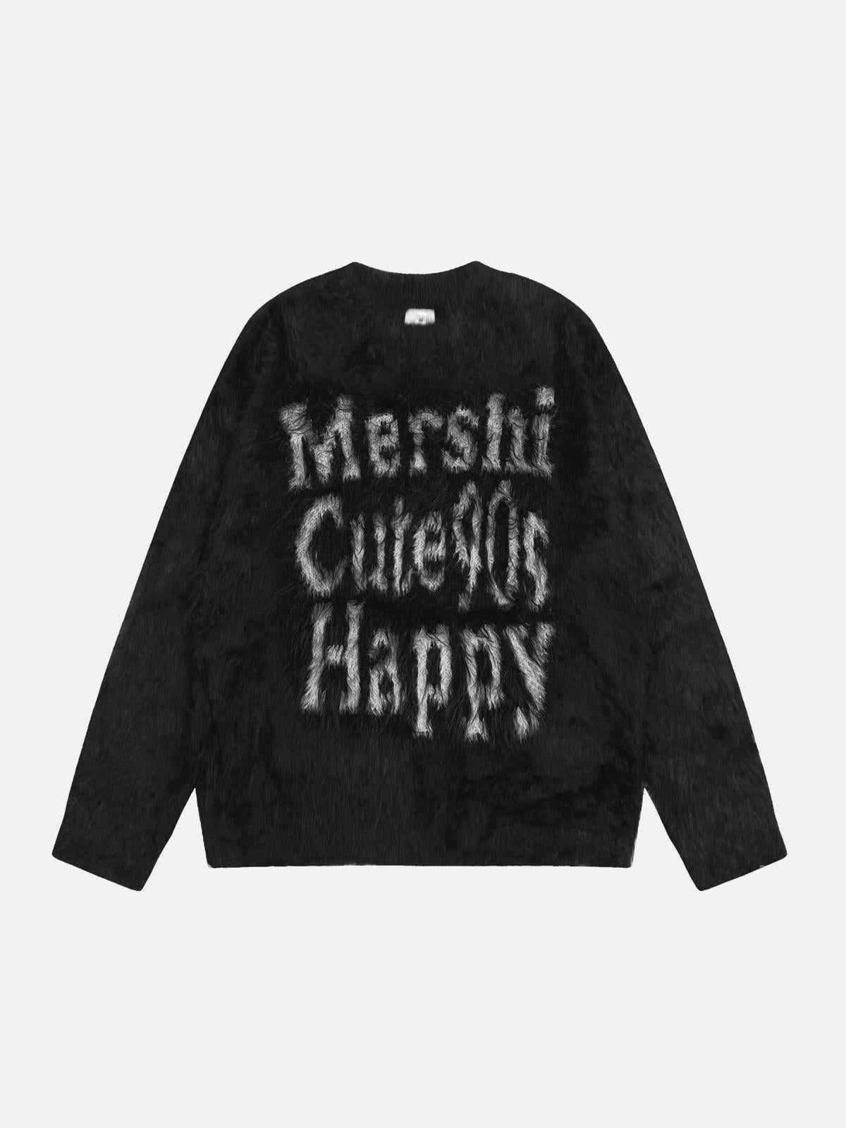 TALISHKO Vintage Contrast Letter Sweater