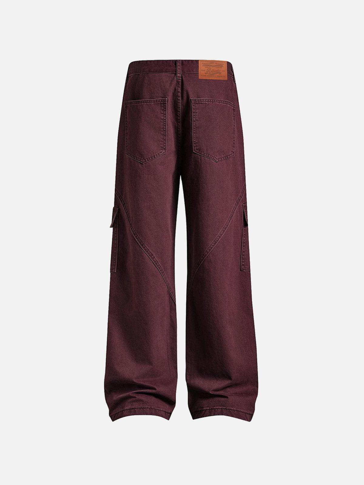TALISHKO Burgundy Multi Pocket Jeans