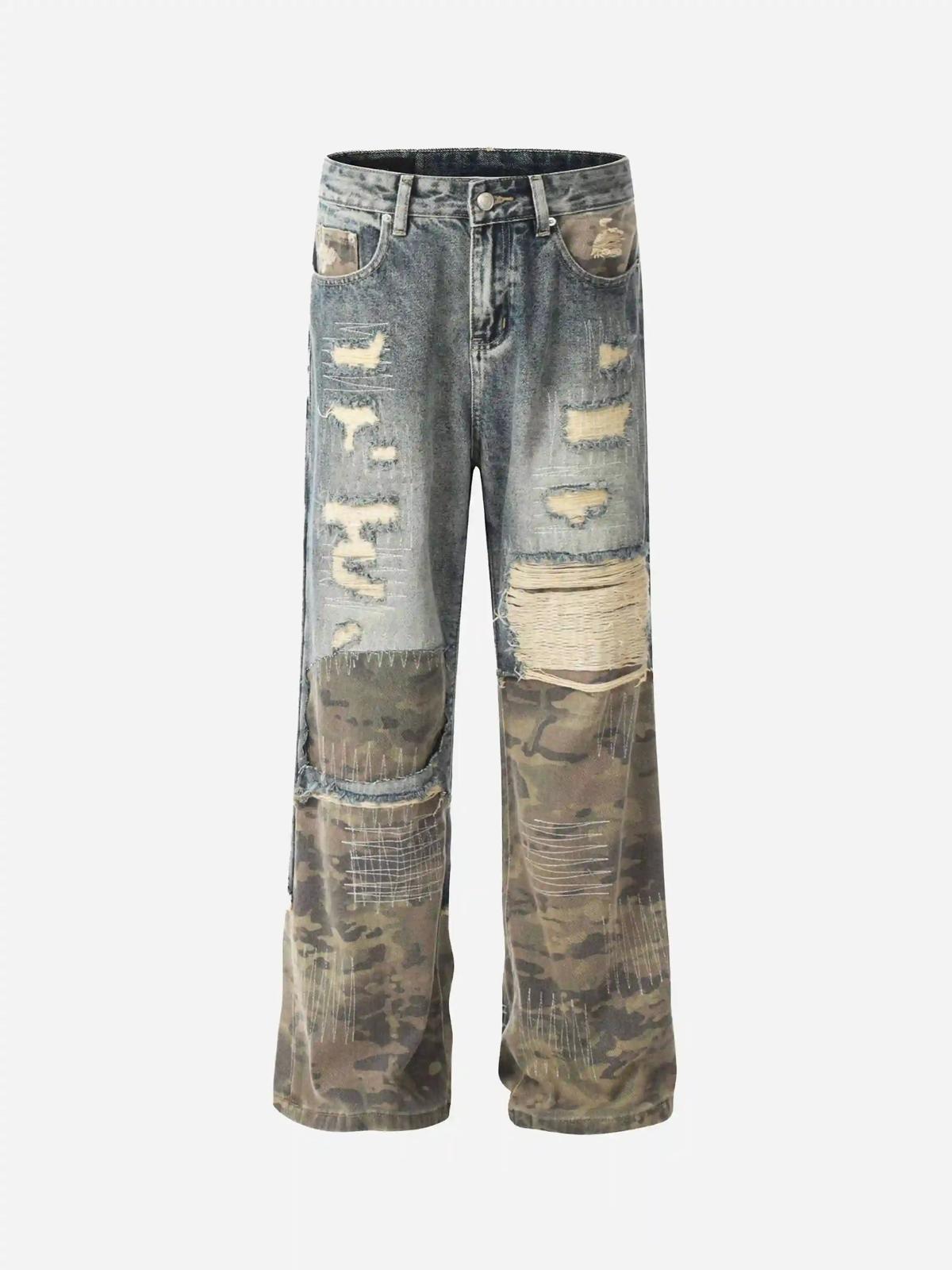 TALISHKO Hip Hop Street Heavy Duty Ripped Jeans
