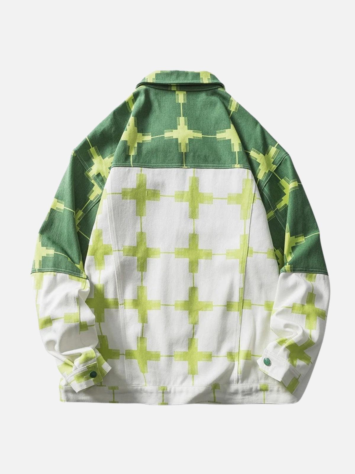 TALISHKO Color Block Patchwork Denim Jacket