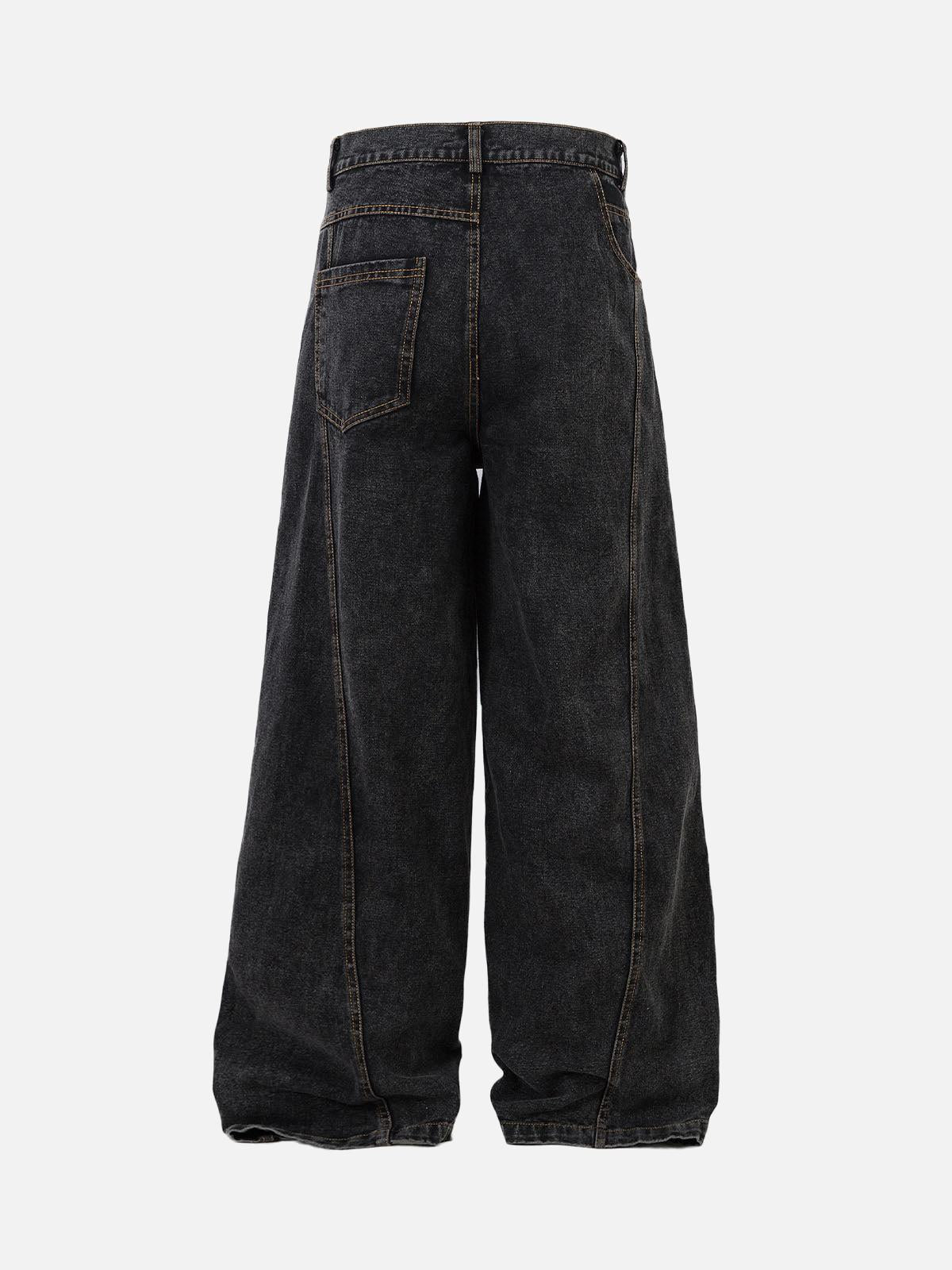 TALISHKO Washed Distressed Deconstructed Split Jeans