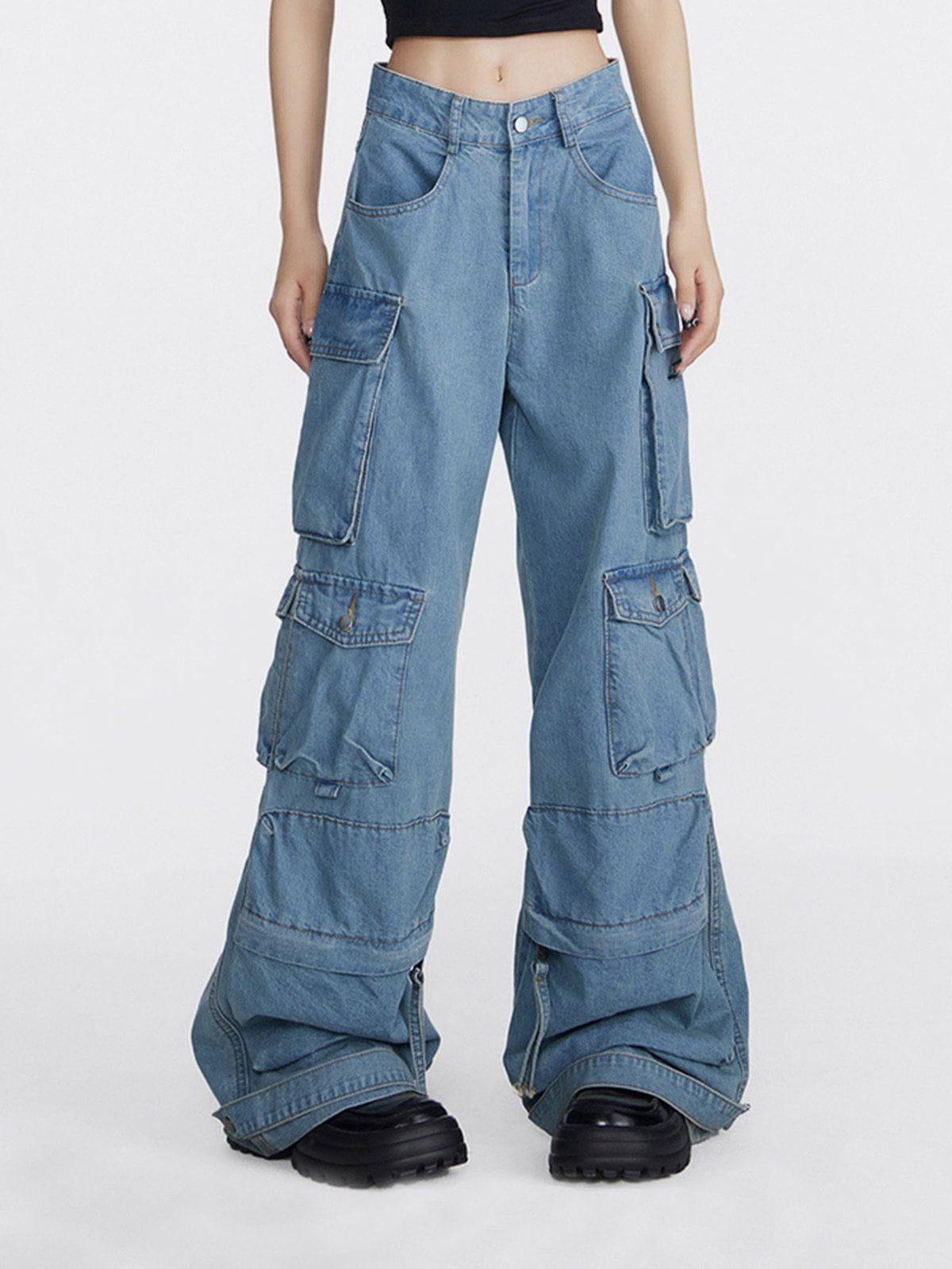 TALISHKO Multi Pocket Loose Cargo Jeans