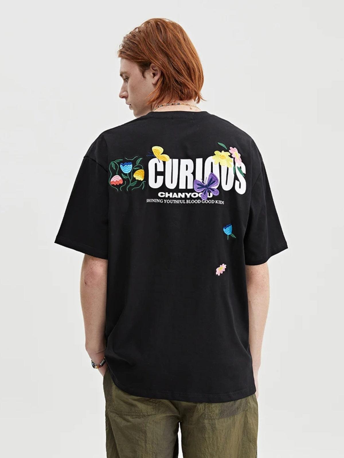 TALISHKO Curious Garden Flower Embroidery High Street Tee