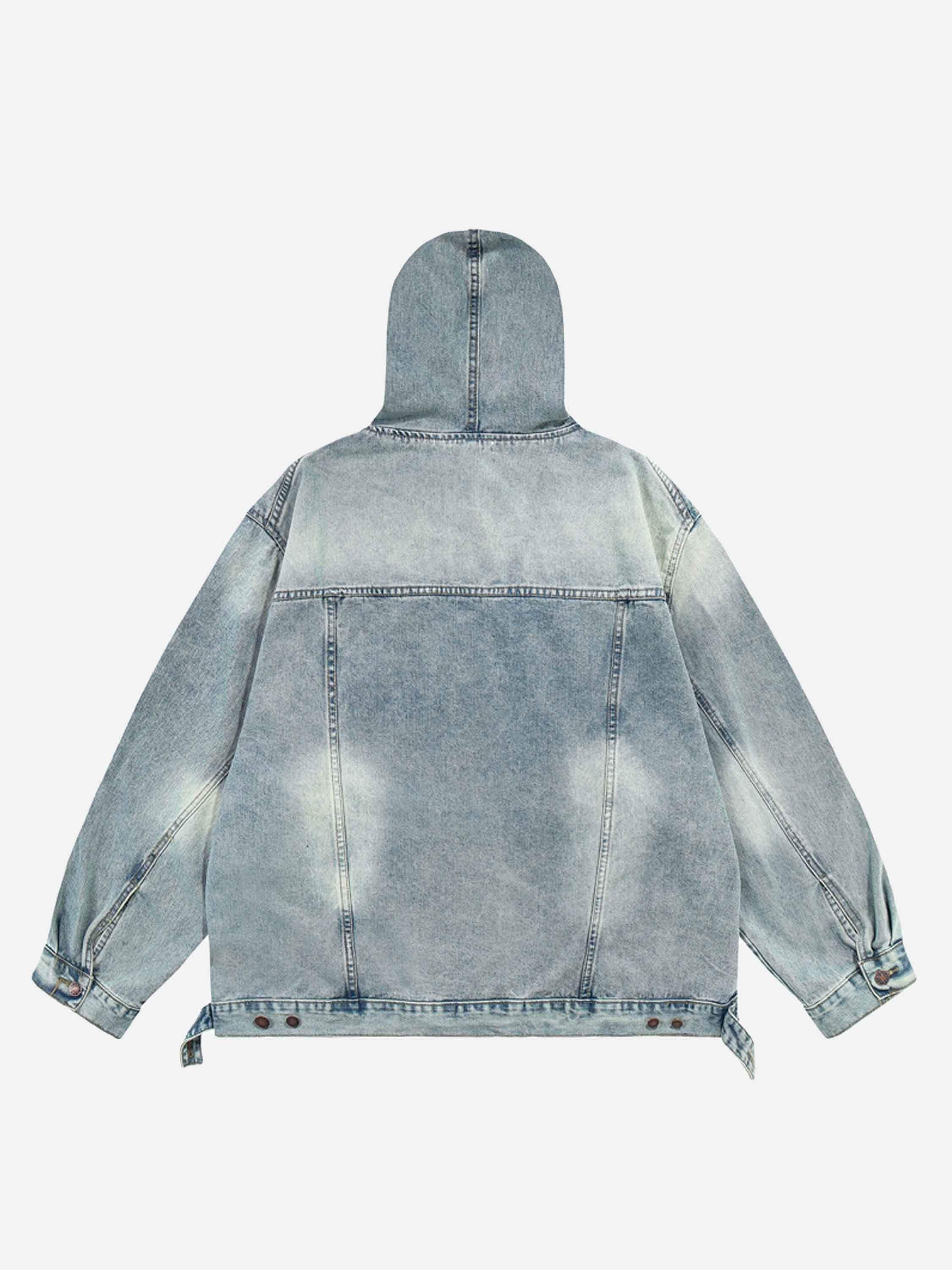 TALISHKO High Street Washed And Worn Denim Hoodie