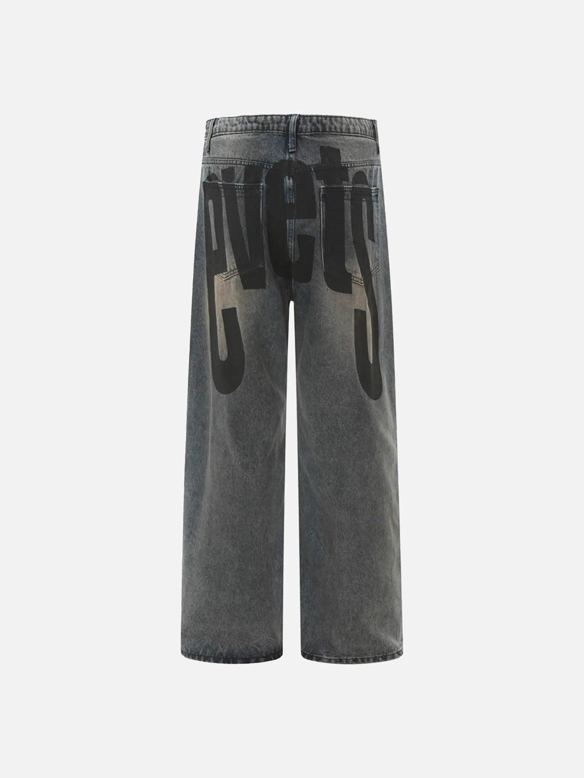 TALISHKO Vintage Number Print Jeans