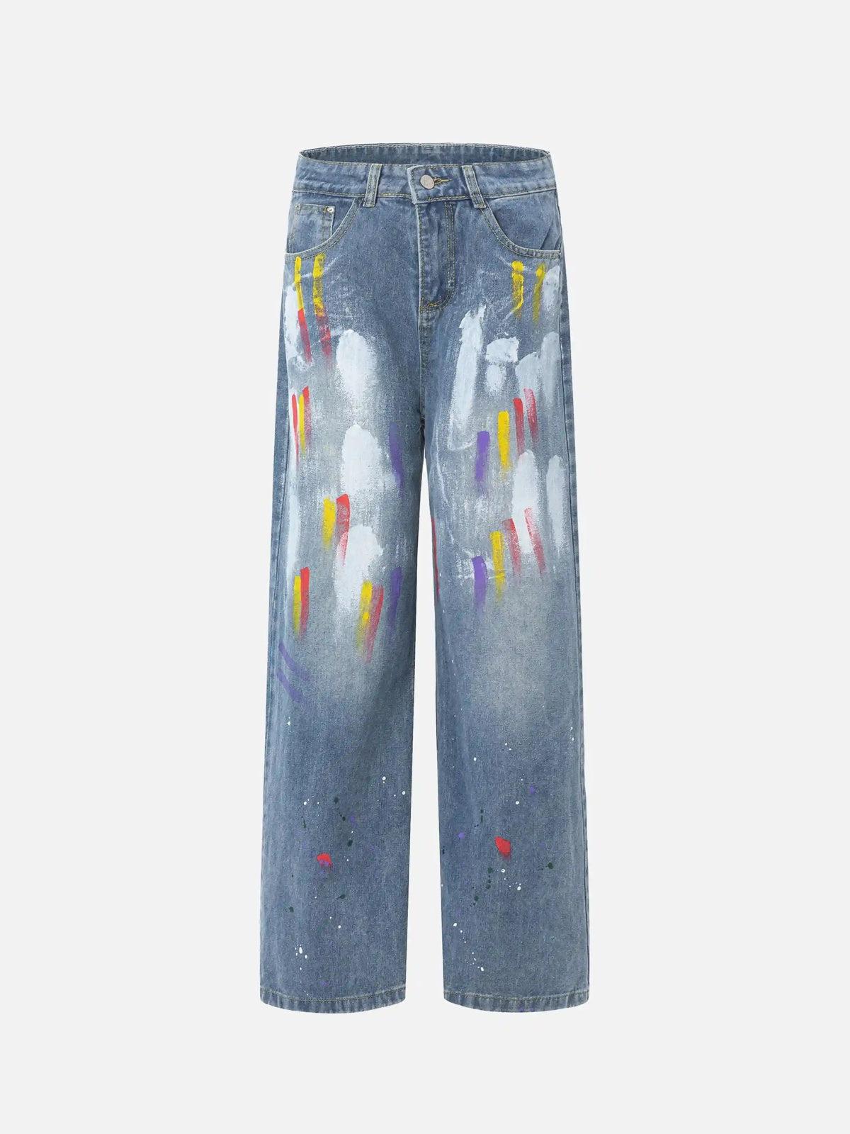 TALISHKO American Hip-Hop Painted Personalized Jeans
