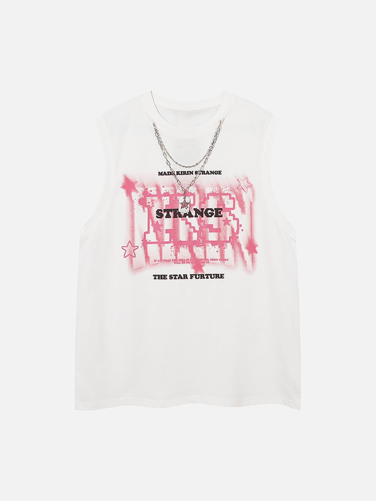 TALISHKO Street Retro Star Chain Print Vest