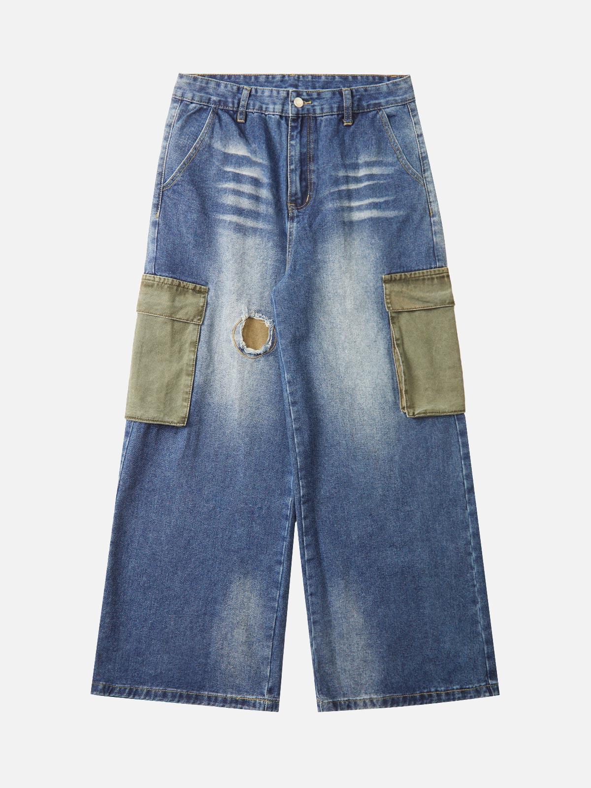 TALISHKO Homemade Large Pocket Cargo Jeans